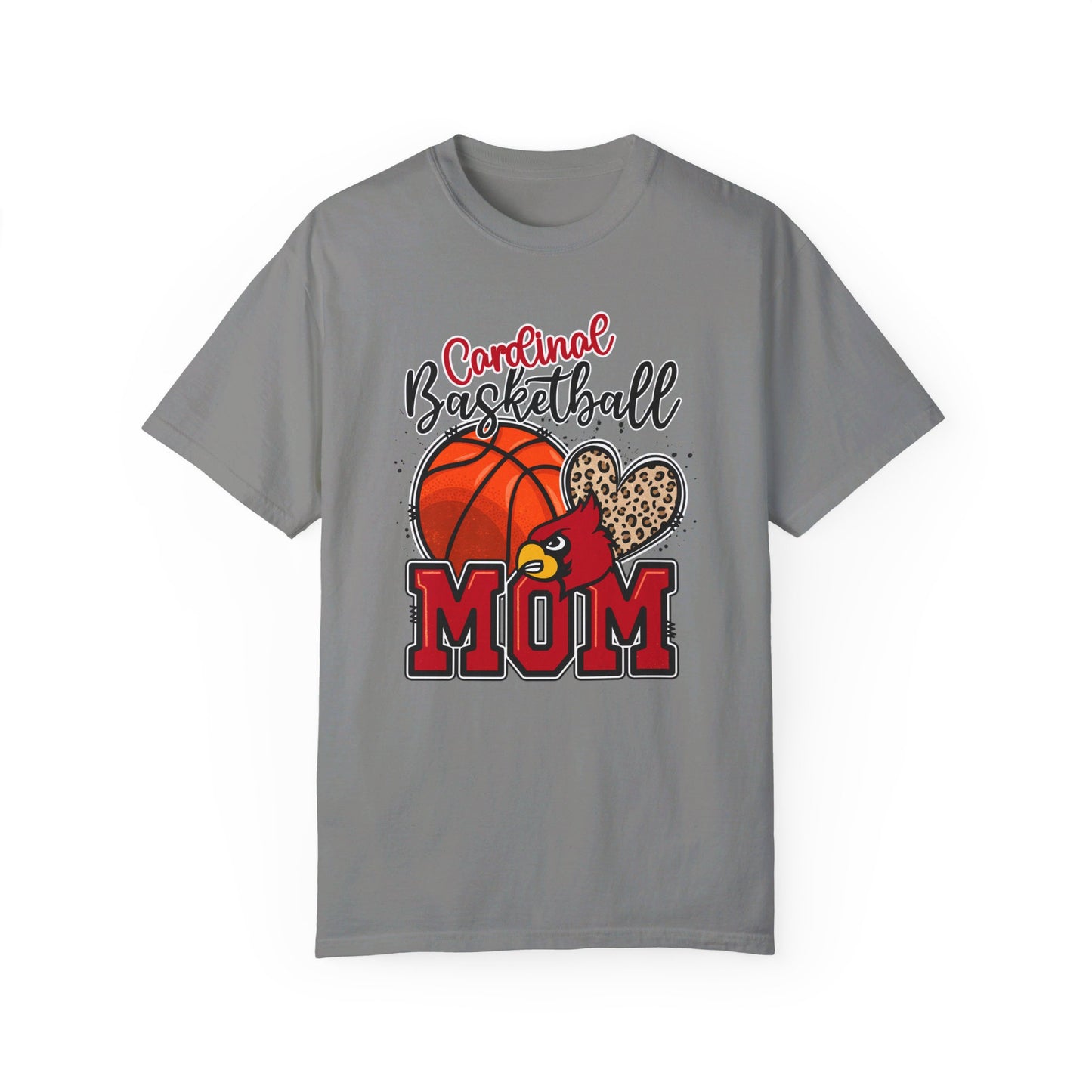 Cardinal Basketball Mom Leopard - Comfort Colors T-shirt