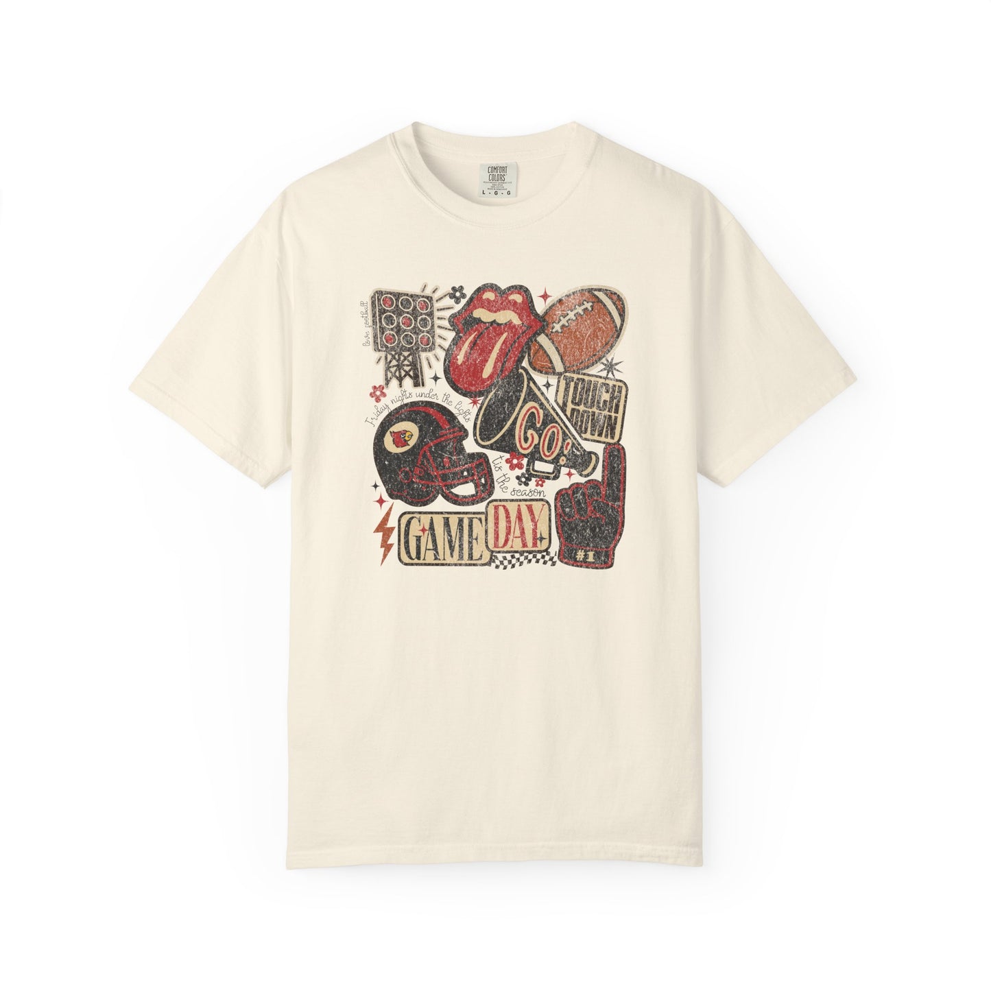 Cardinal Football Collage - Comfort Colors T Shirt