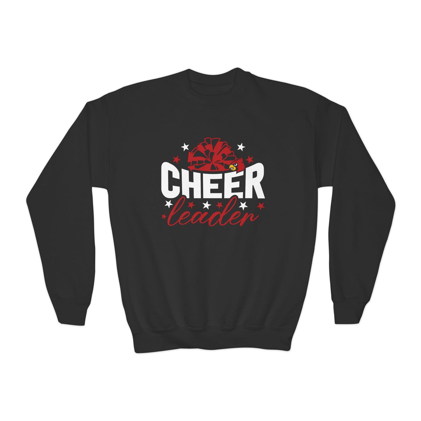 Cheerleader Pom and Stars - Youth Crew Sweatshirt