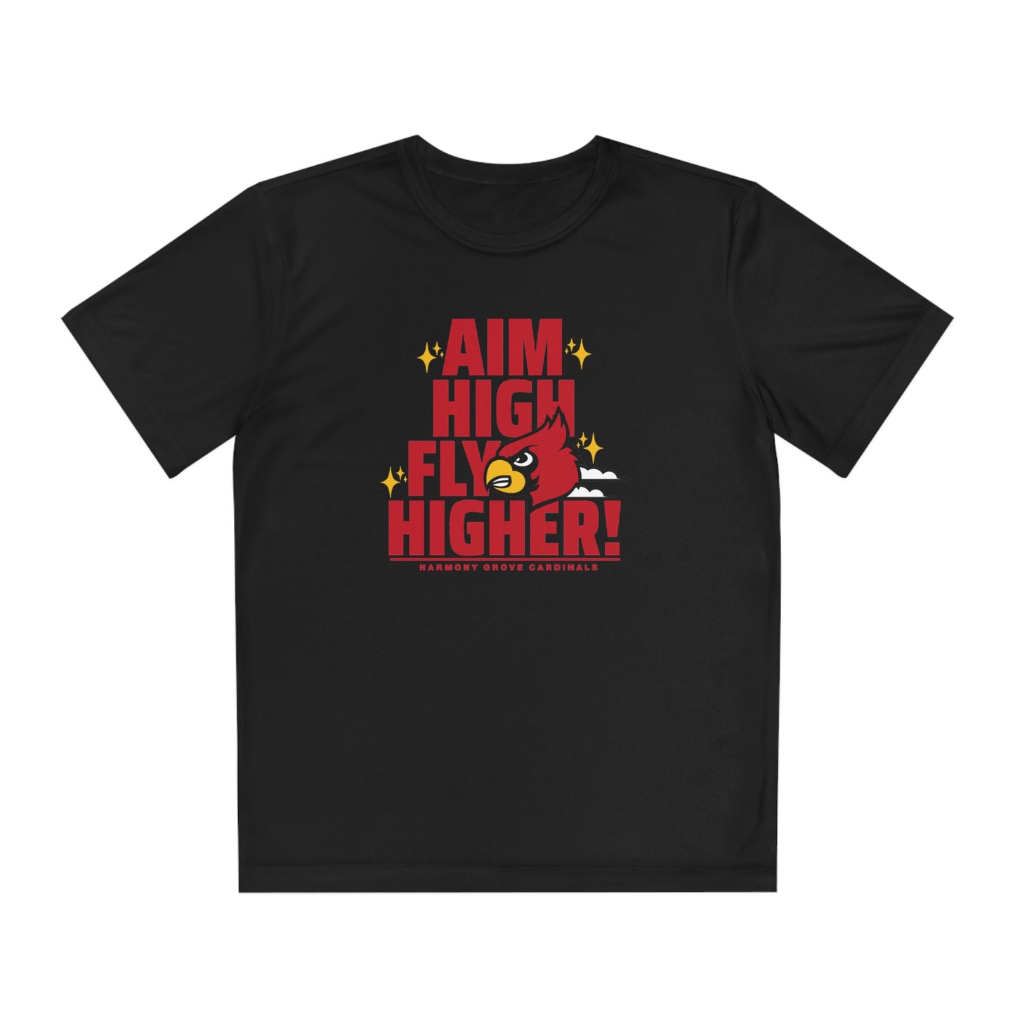 Aim High Fly Higher Cardinal - Youth Sport-Tek® Competitor™ Tee