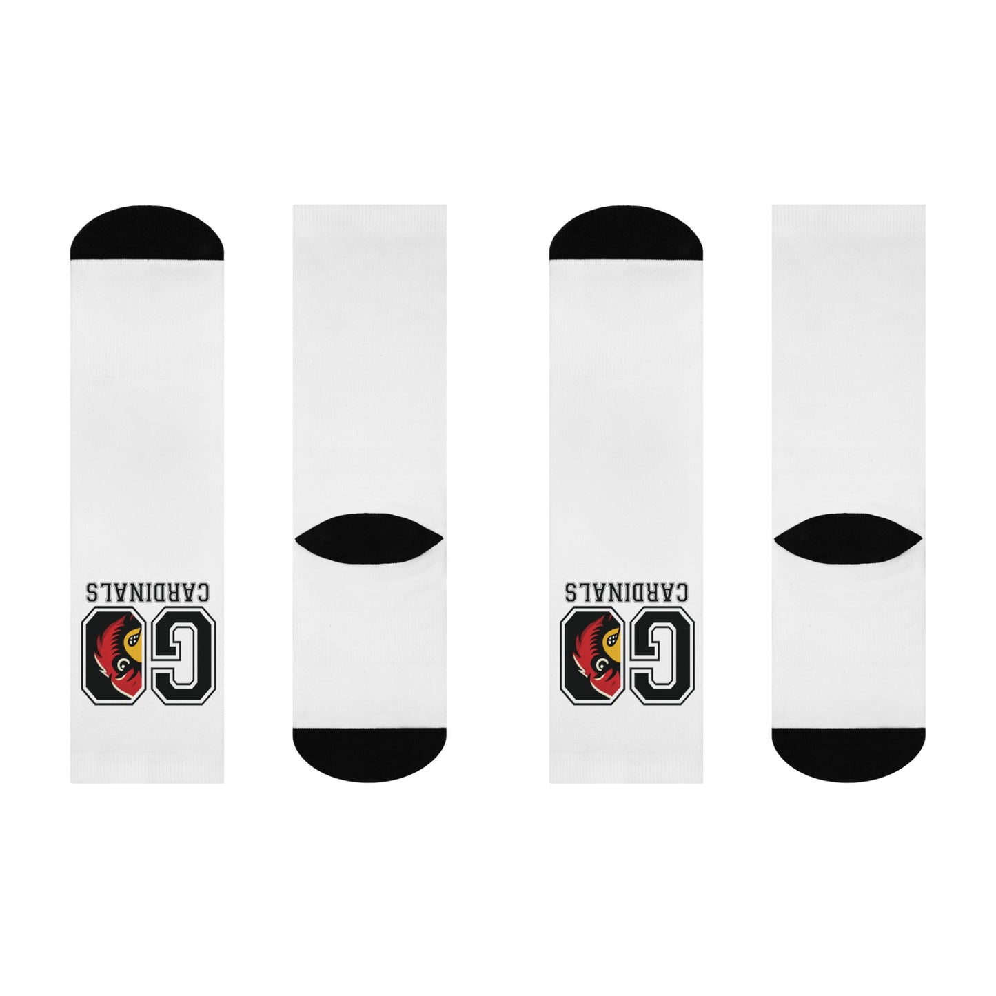 Go Cardinals - White Cushioned Crew Socks