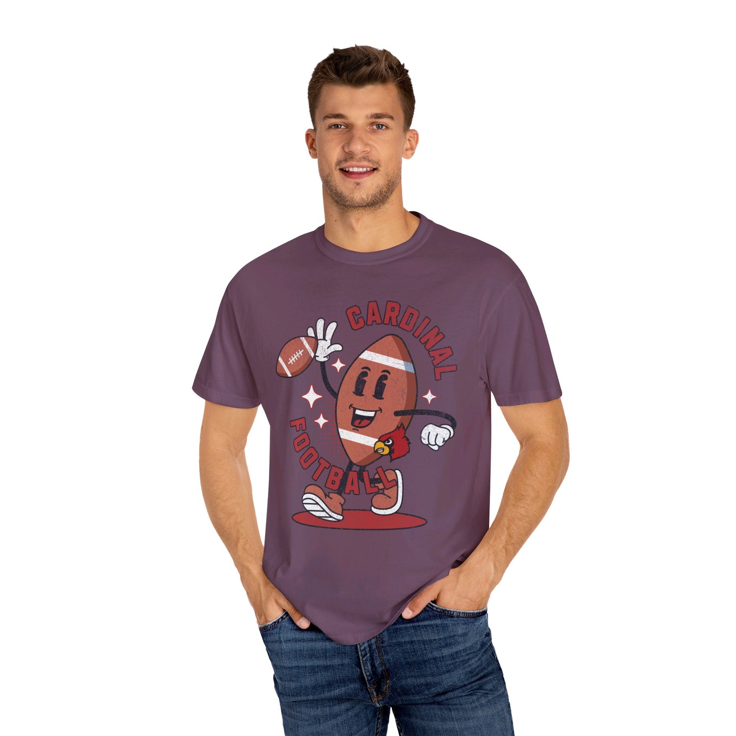 Retro Cardinal Football - Comfort Colors T-shirt