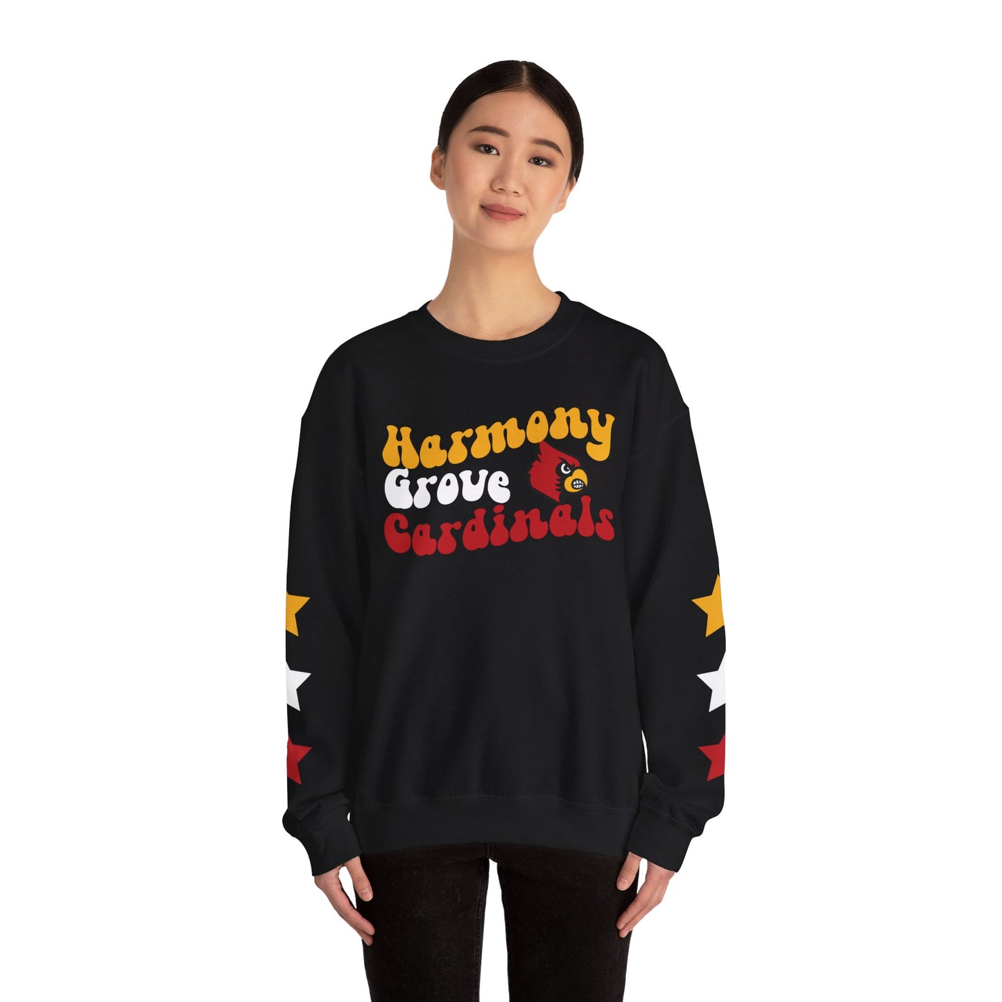 Harmony Grove Cardinals Star Sleeves - Unisex Heavy Blend™ Crewneck Sweatshirt