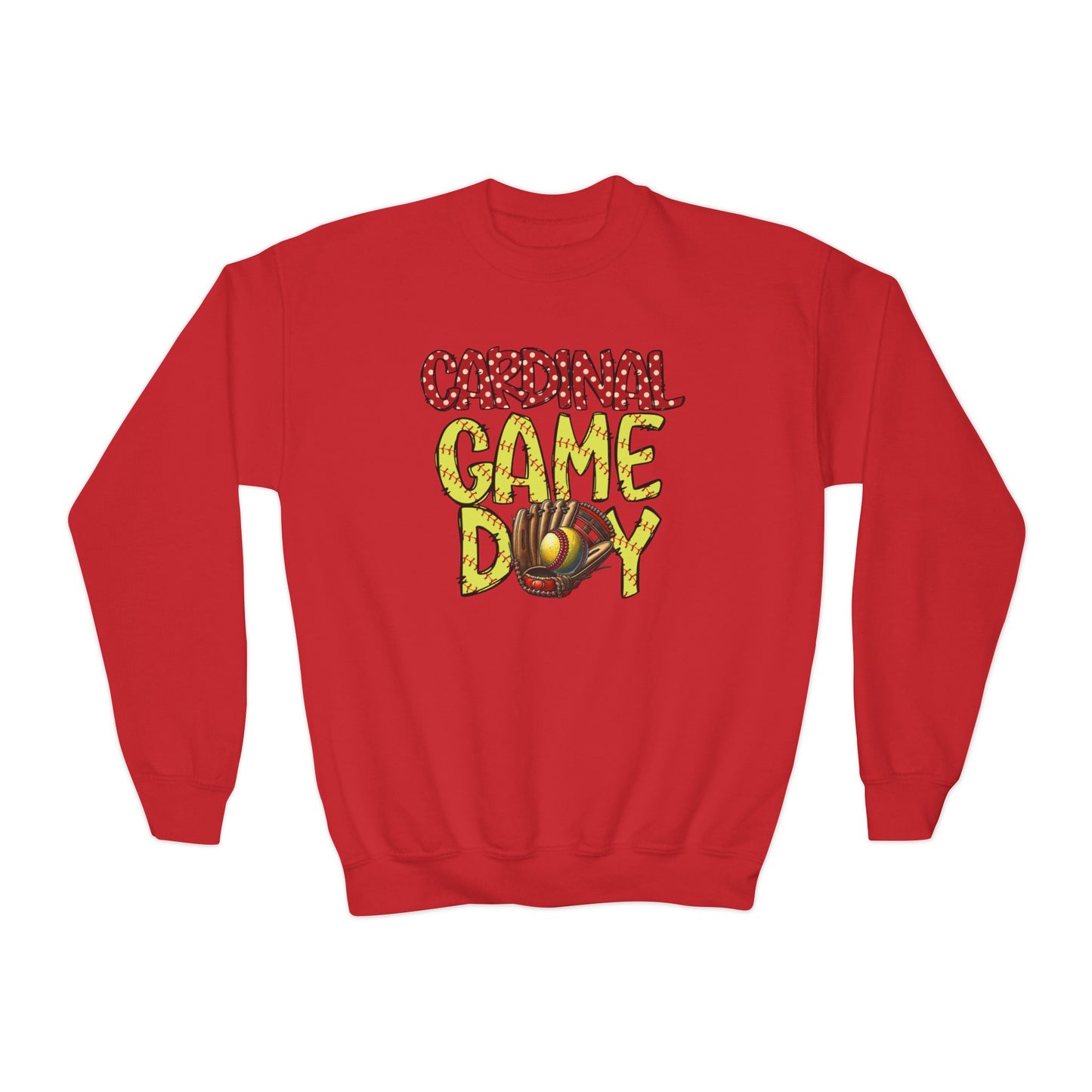 Cardinal Game Day Softball - Youth Crew Sweatshirt