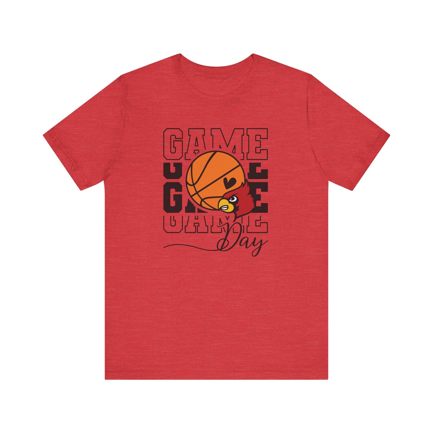 Cardinal Game Day Basketball - Bella + Canvas Short Sleeve Tee