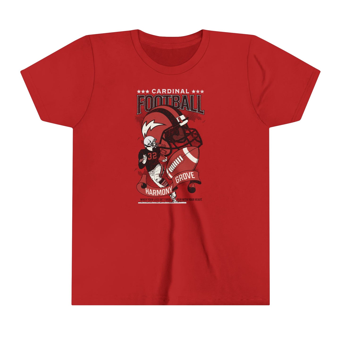 Vintage Cardinal Football - Bella + Canvas Youth Tee