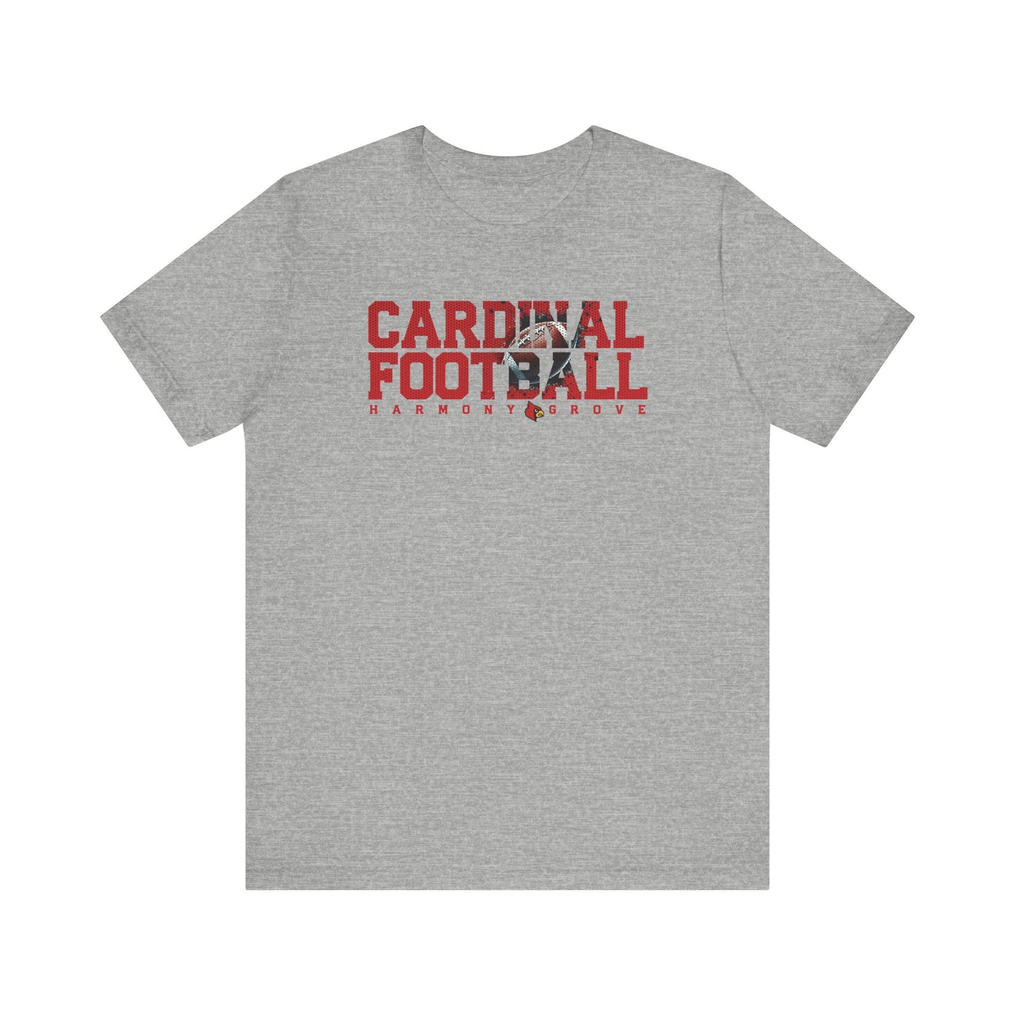 Cardinal Football Harmony Grove - Bella + Canvas Short Sleeve Tee