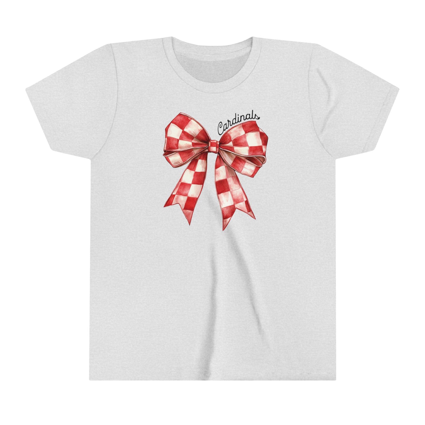Coquette Bow Cardinals - Bella + Canvas Youth Tee