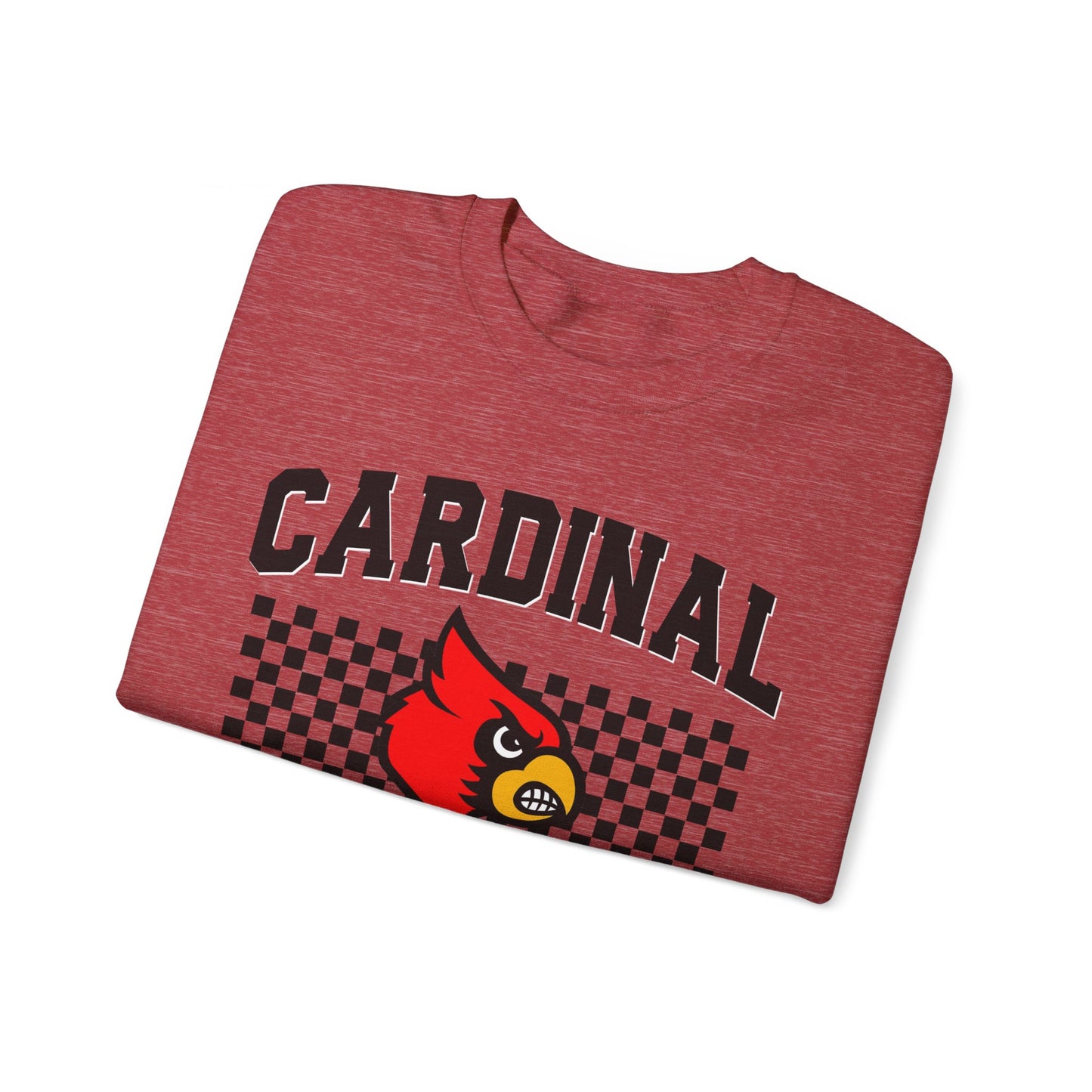 Cardinal Pride Black and White Checkerboard - Unisex Heavy Blend™ Crewneck Sweatshirt