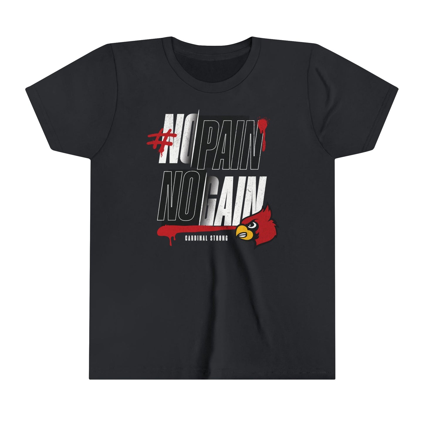 No Pain No Gain Cardinal - Bella + Canvas Youth Tee