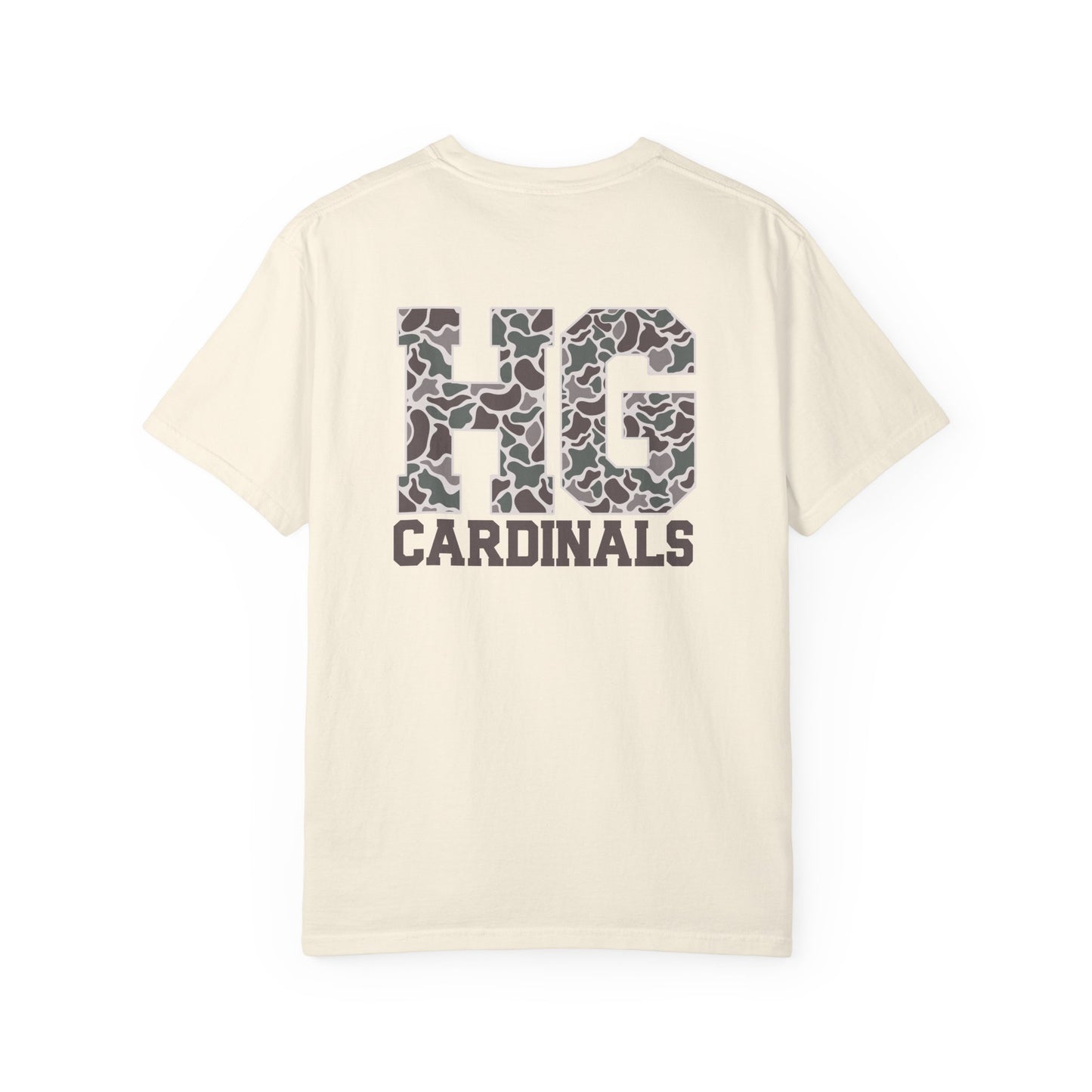 Old School Camo Cardinal Pocket + HG Cardinals - Comfort Colors T Shirt