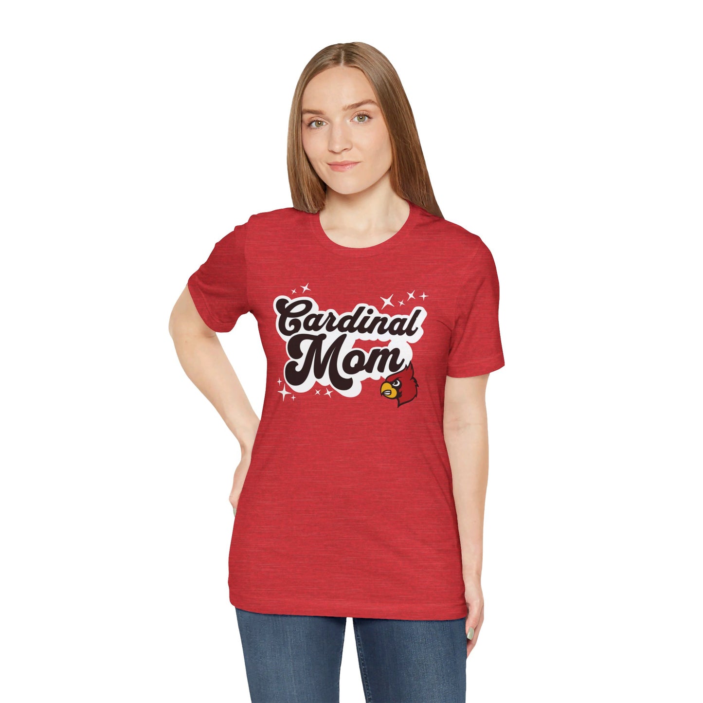 Groovy Cardinal Mom - Bella + Canvas Short Sleeve Tee
