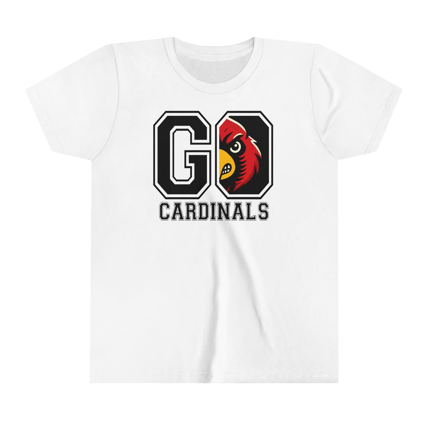 Go Cardinals Red Mascot - Bella + Canvas Youth Tee