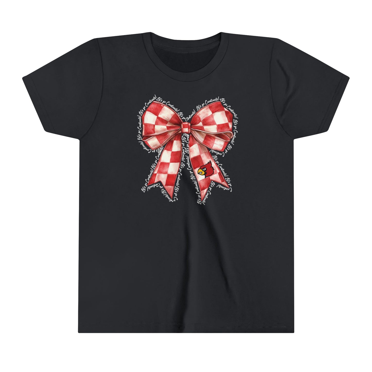 Let's go Cardinals Coquette Bow - Bella + Canvas Youth Tee