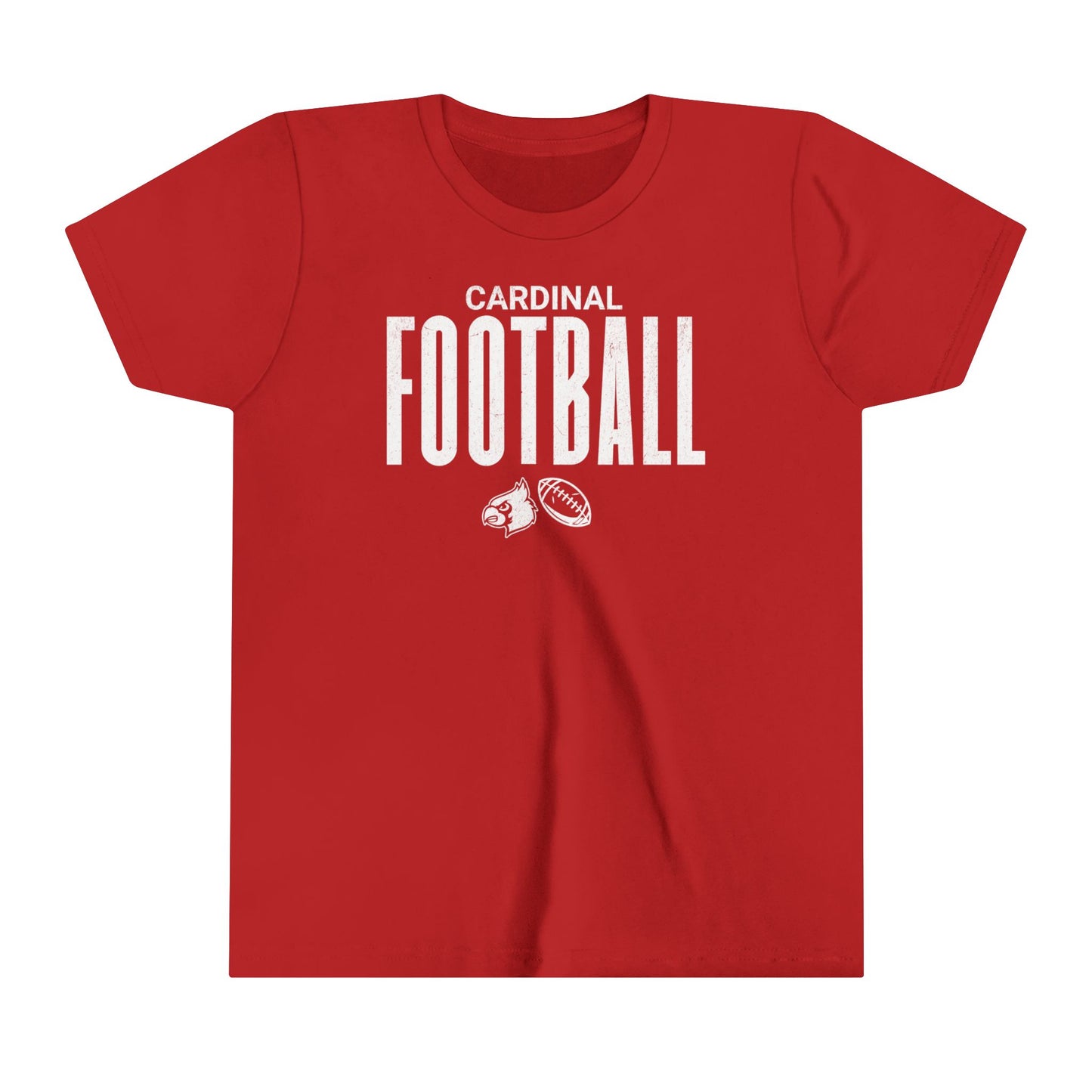 Vintage Cardinal Football - Bella + Canvas Youth Tee