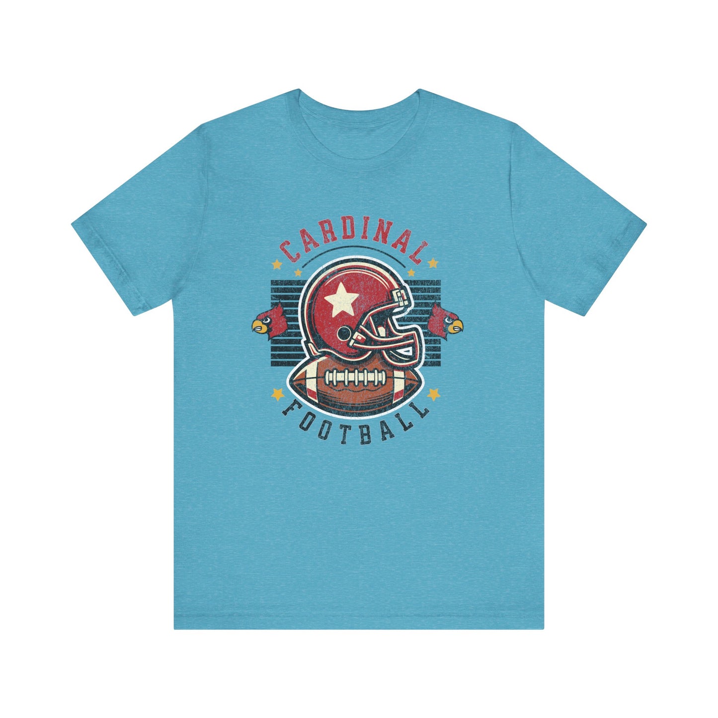 Cardinal Football Helmet - Bella + Canvas Short Sleeve Tee