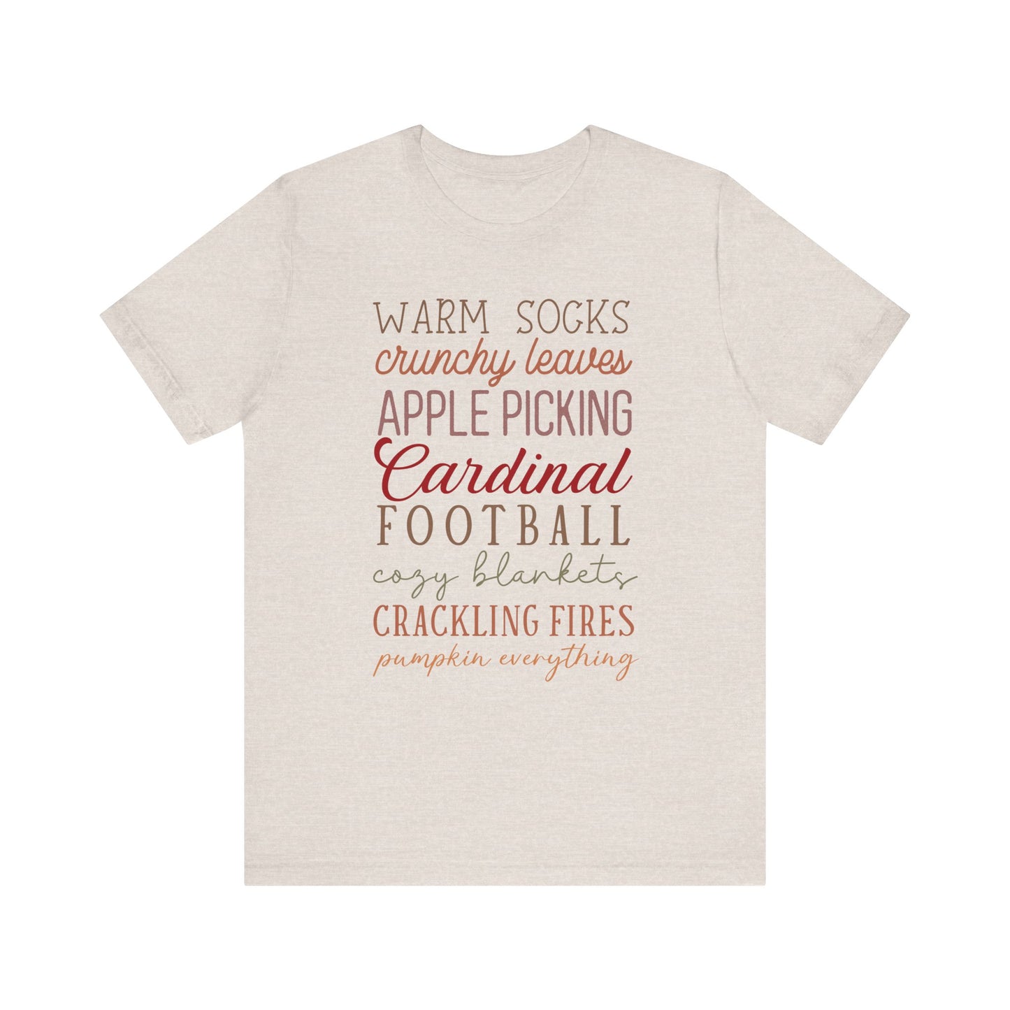 Fall Sayings Cardinal Football - Bella + Canvas Short Sleeve Tee