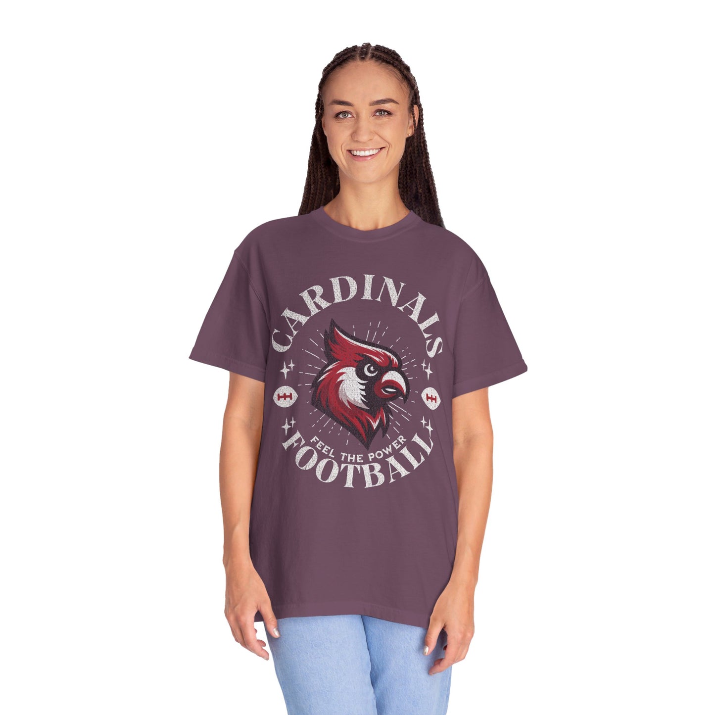 Cardinal Football Distressed - Comfort Colors T-shirt