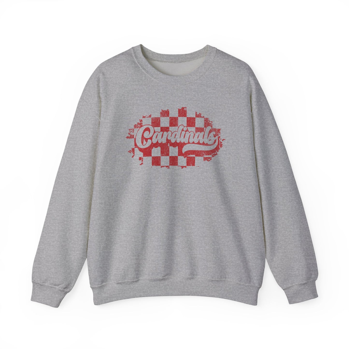 Vintage Cardinals Checked - Unisex Heavy Blend™ Crewneck Sweatshirt