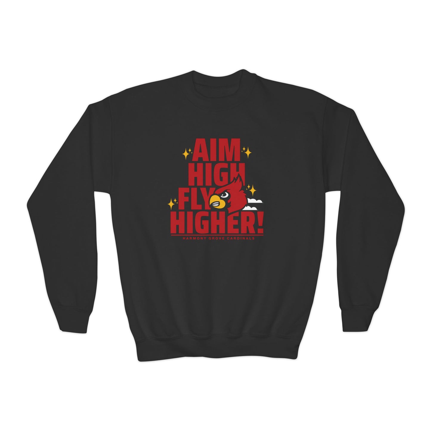Aim High Fly Higher Cardinal - Youth Crew Sweatshirt