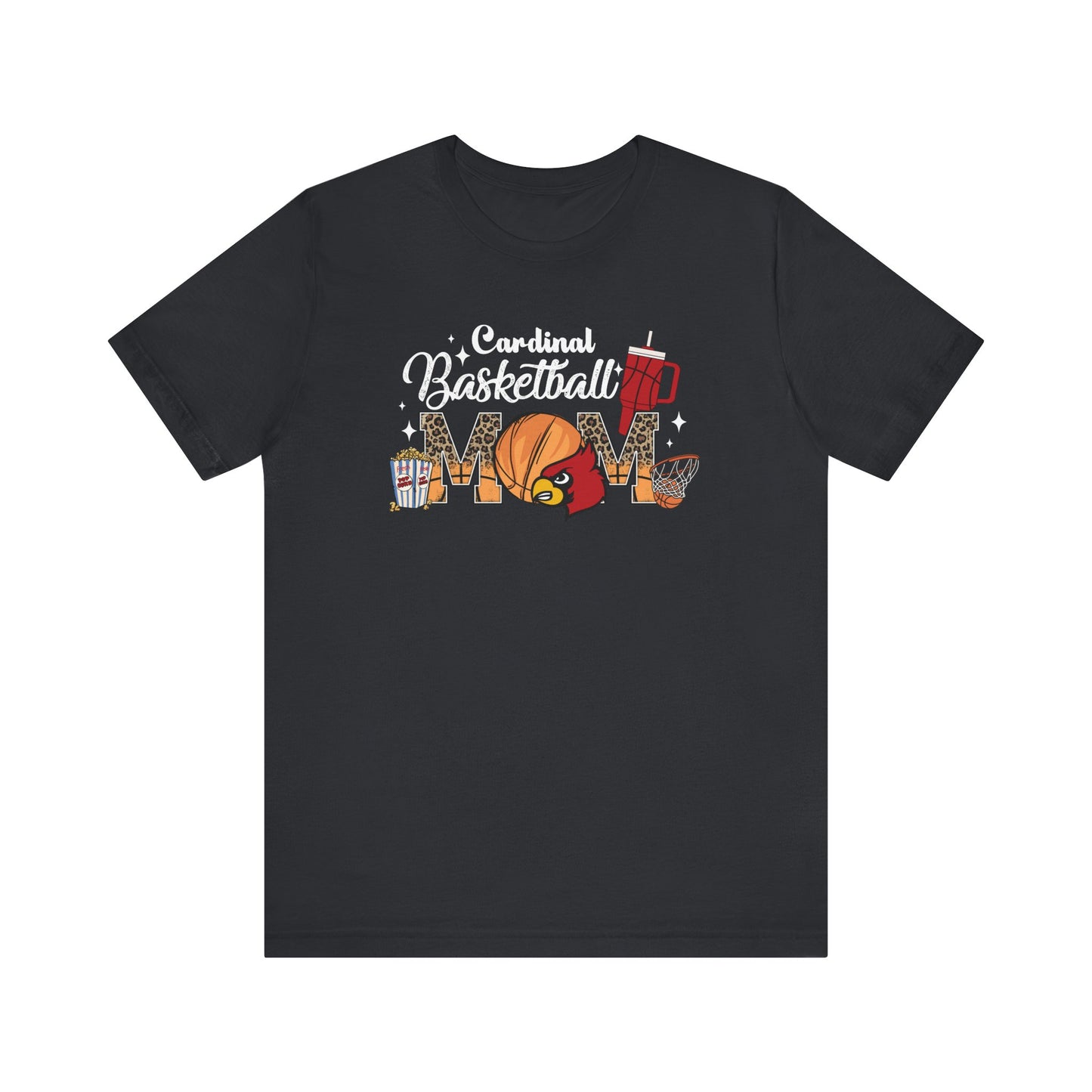 Cardinal Basketball Mom - Bella + Canvas Short Sleeve Tee
