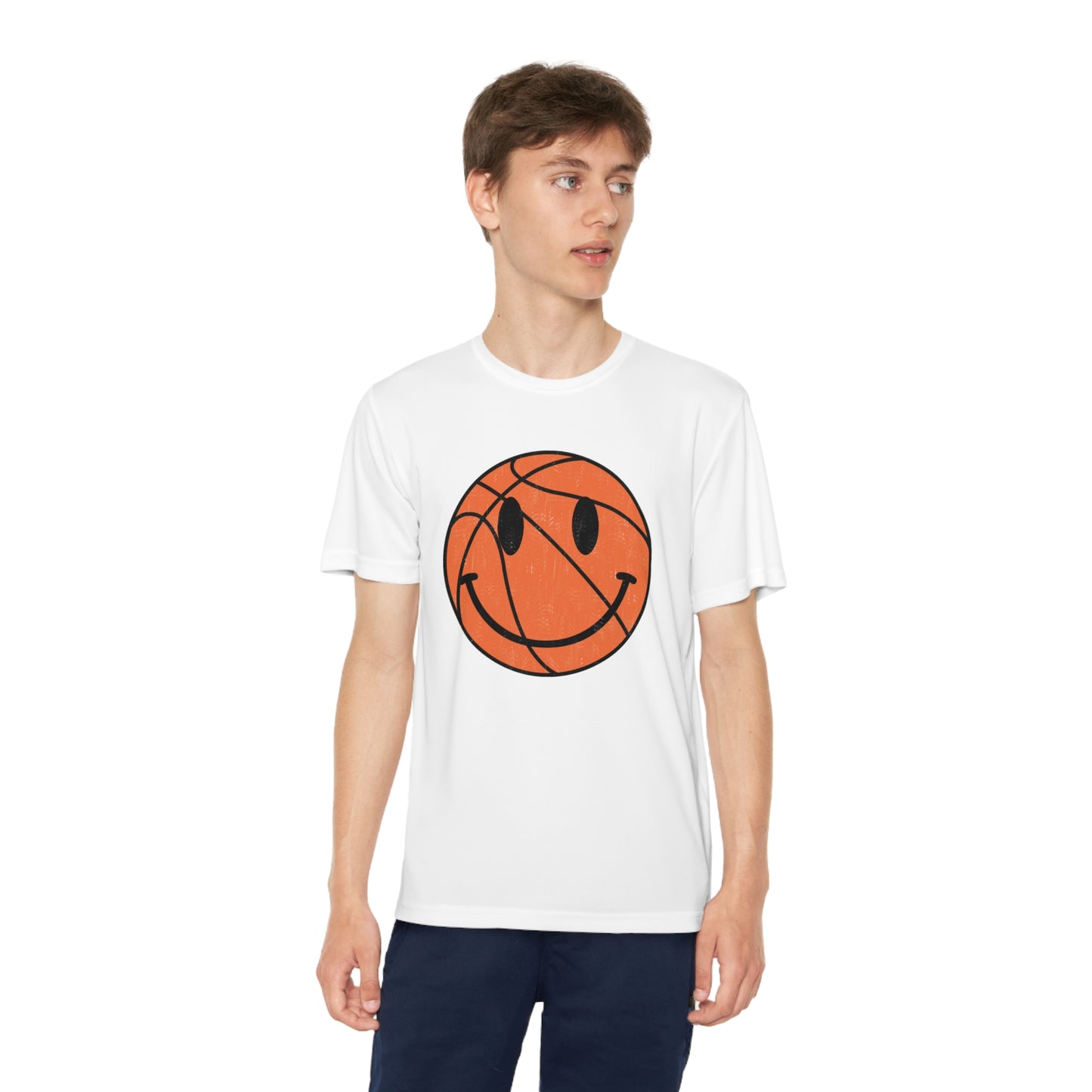 Smiley Face Basketball - Youth Sport-Tek® Competitor™ Tee