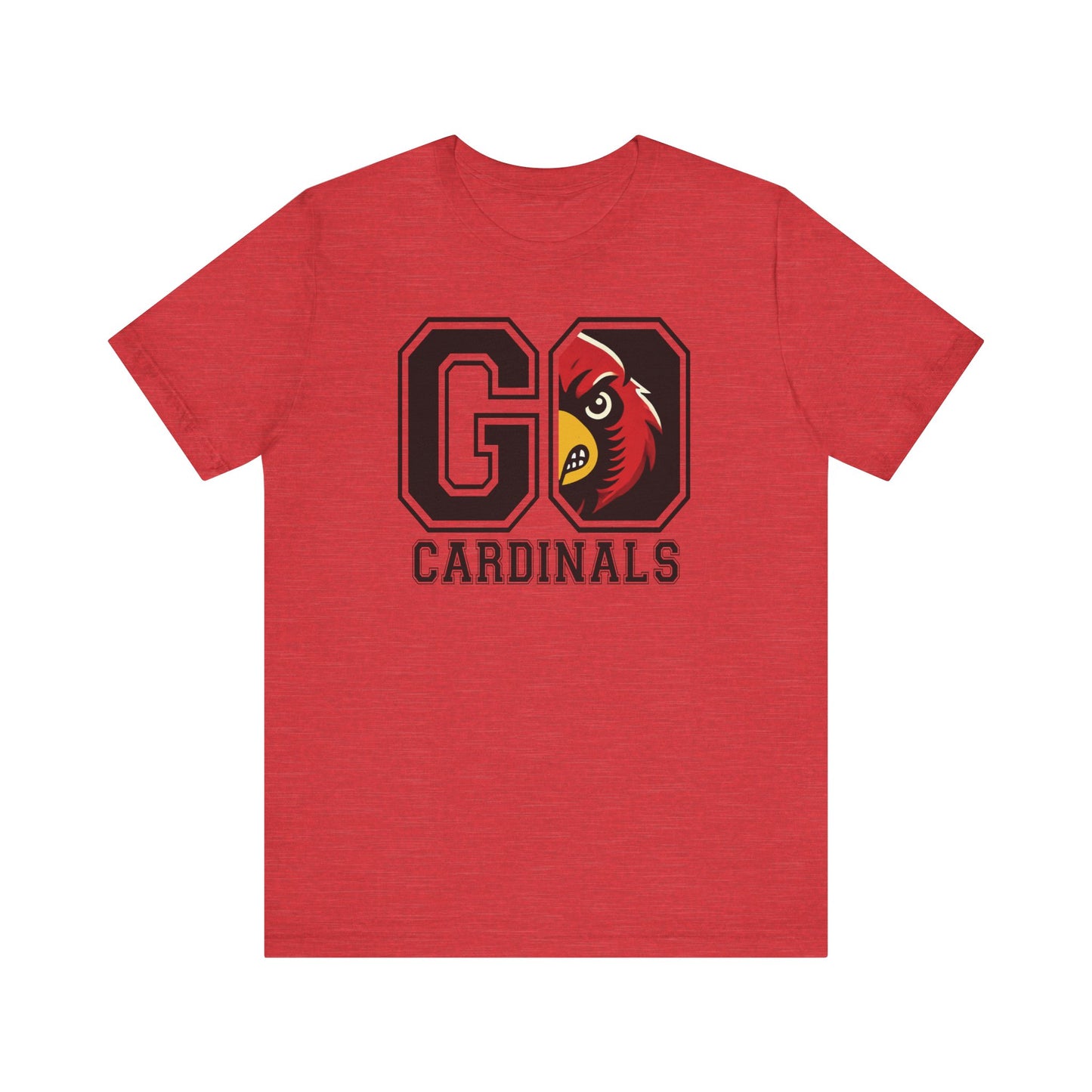 Go Cardinals Red Mascot - Bella + Canvas Short Sleeve Tee