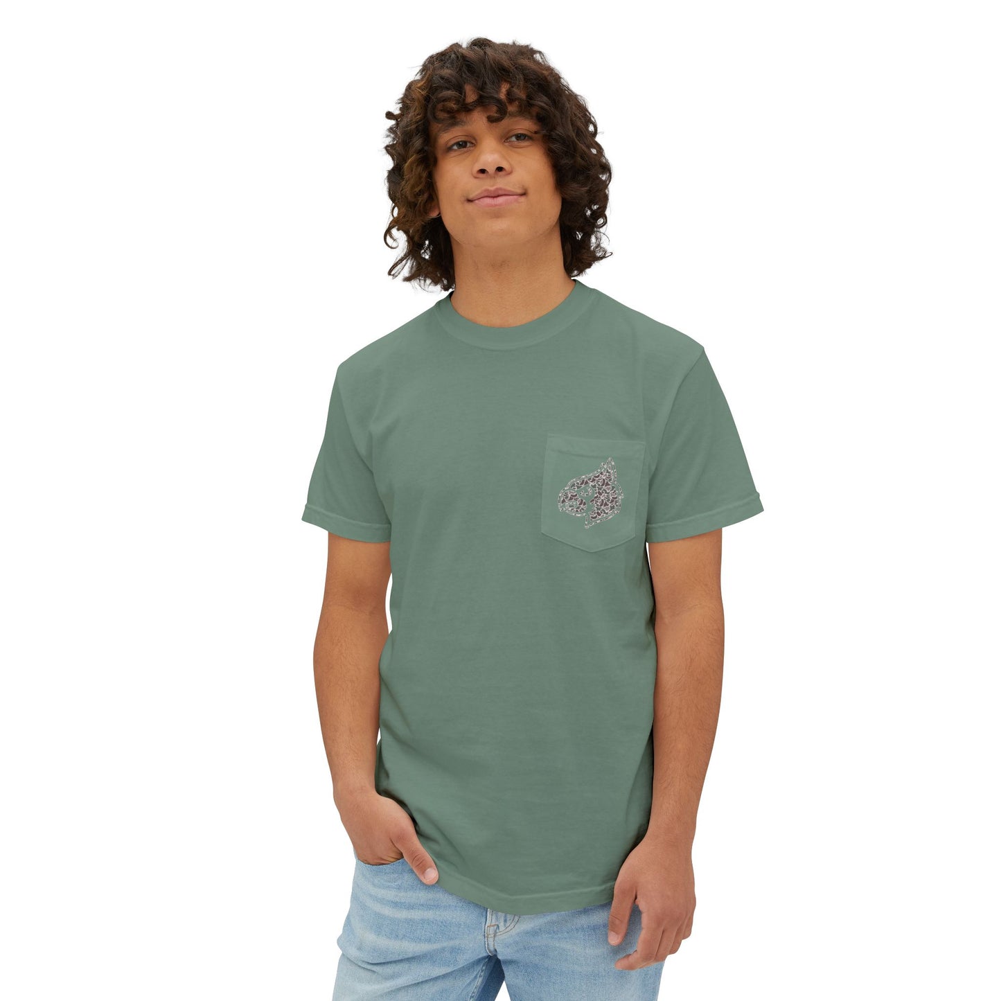 Unisex Pocket T-Shirt Cardinal + HG - Comfort Colors Tshirt