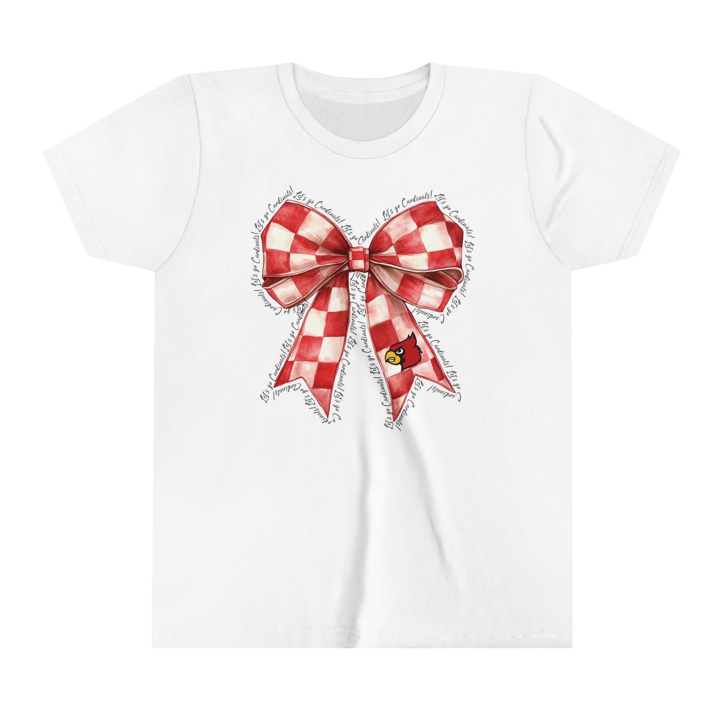 Let's go Cardinals Coquette Bow - Bella + Canvas Youth Tee