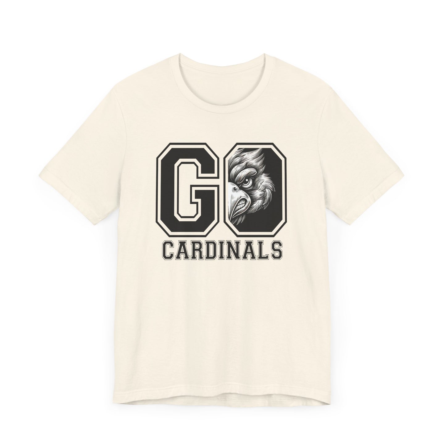 Go Cardinals Black and White - Bella + Canvas Short Sleeve Tee