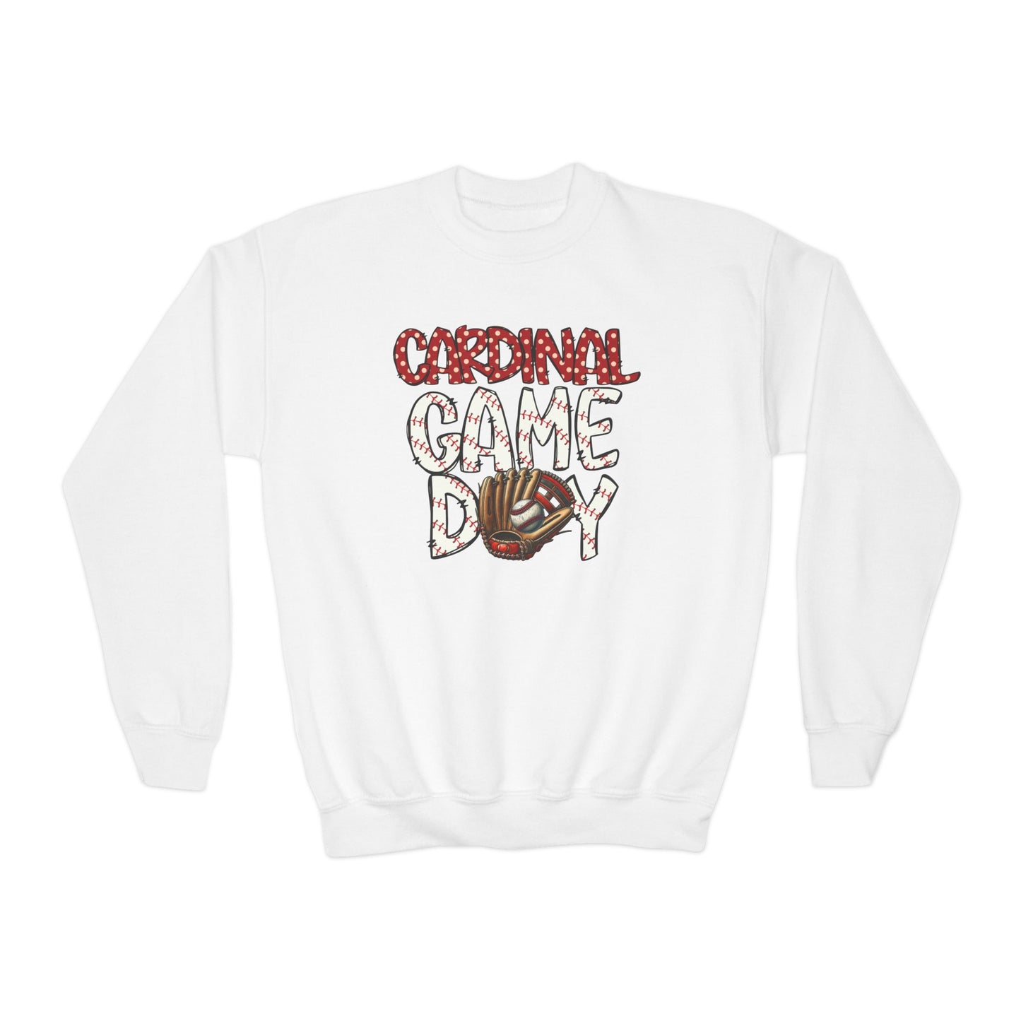 Cardinal Game Day Baseball - Youth Crew Sweatshirt