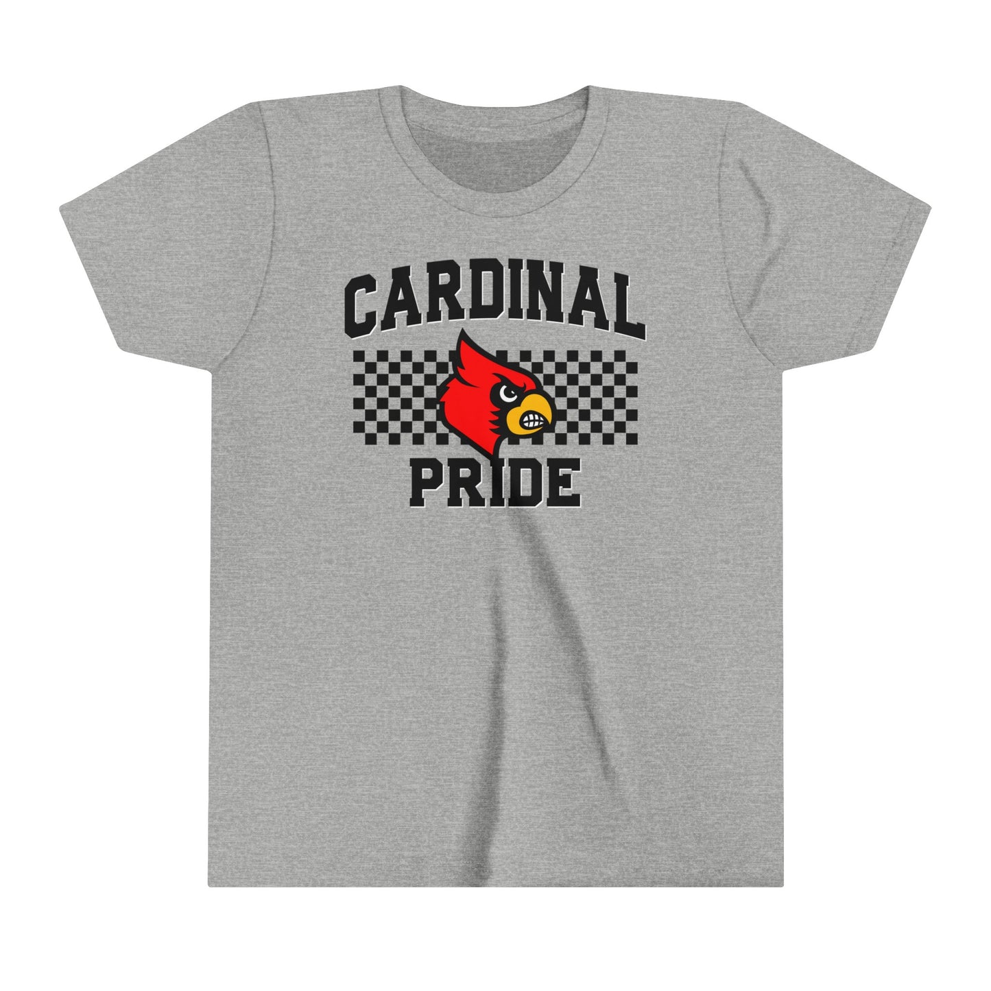 Cardinal Pride Black and White Checkerboard - Bella + Canvas Youth Tee