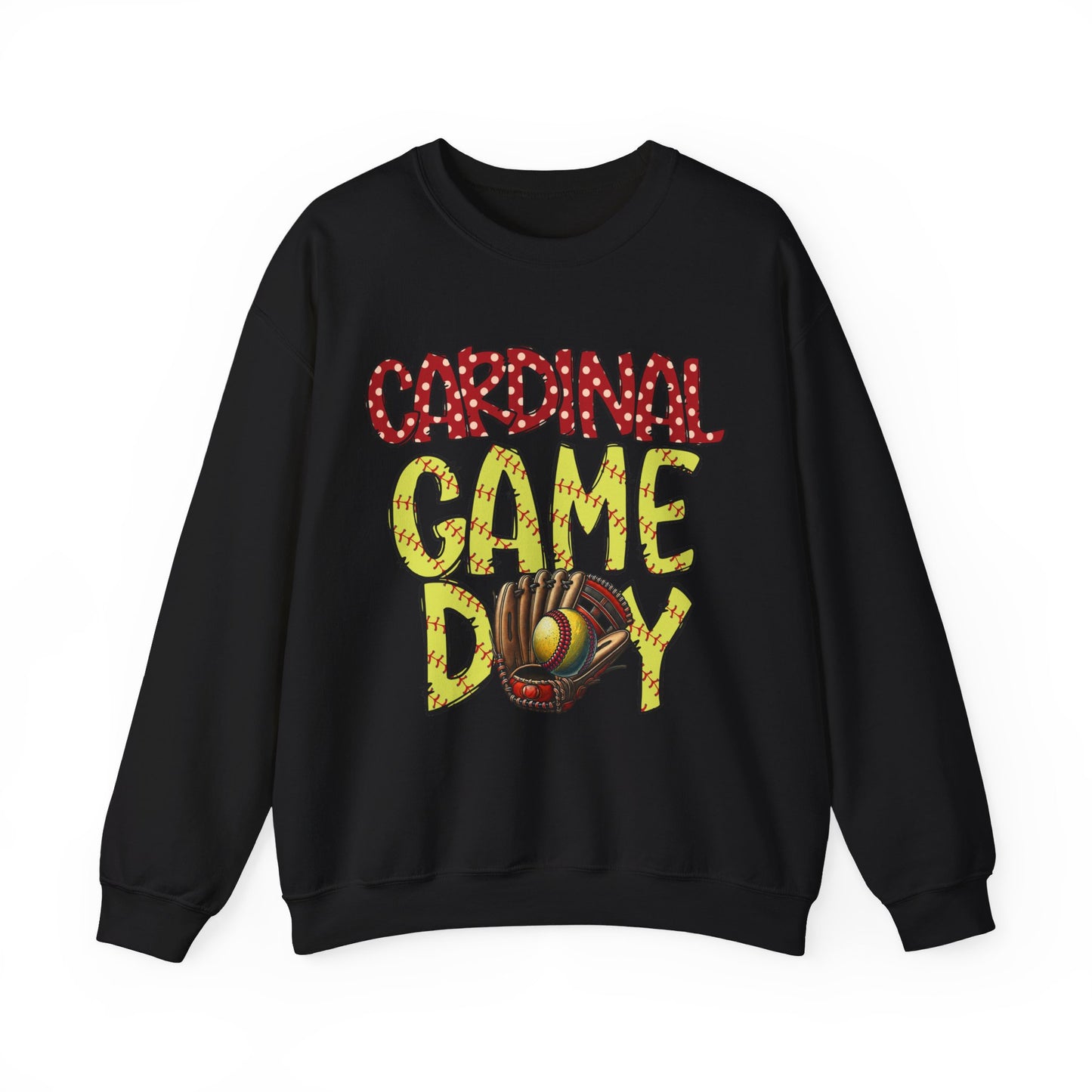 Cardinal Softball Game Day - Unisex Heavy Blend™ Crewneck Sweatshirt