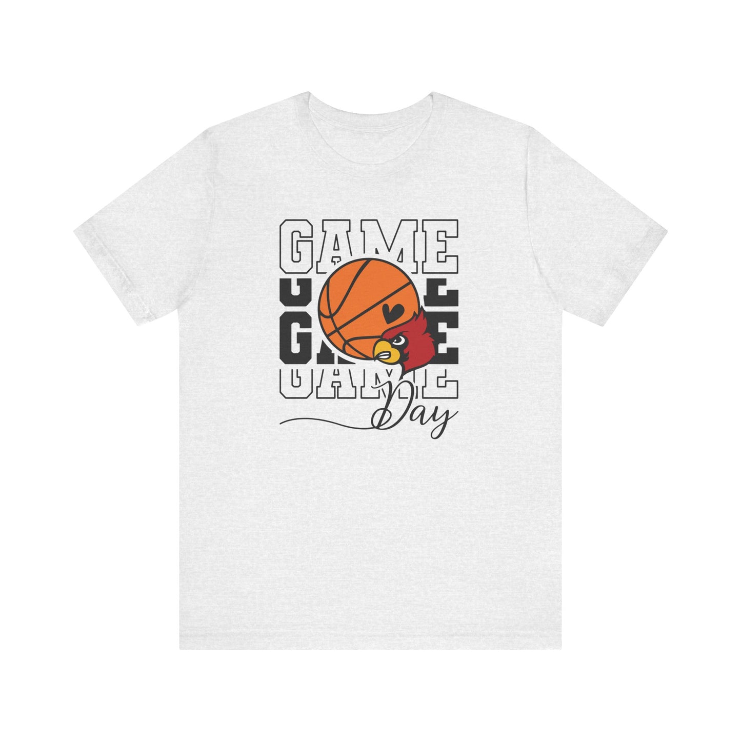 Cardinal Game Day Basketball - Bella + Canvas Short Sleeve Tee