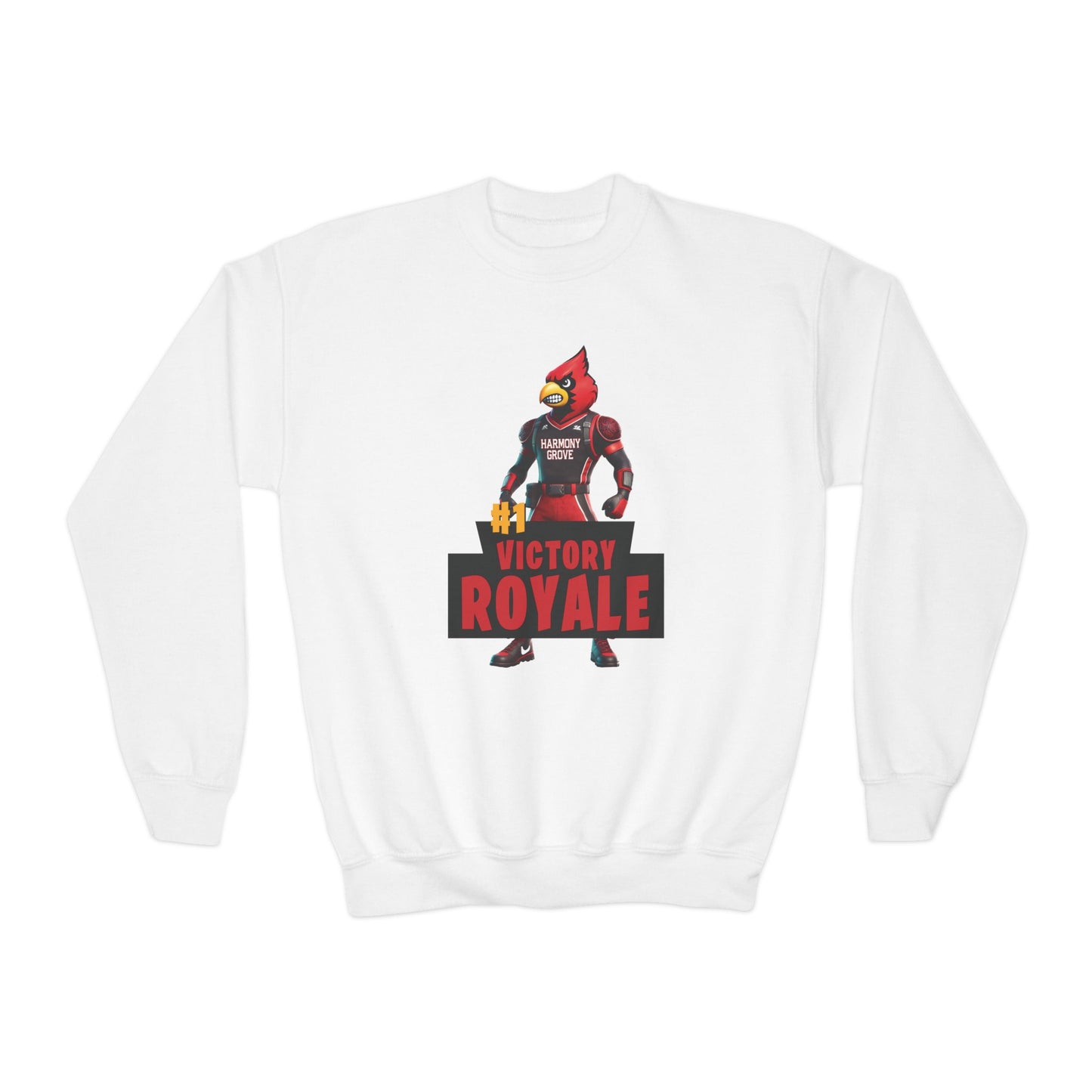 Harmony Grove Cardinals Victory Royale - Youth Crew Sweatshirt