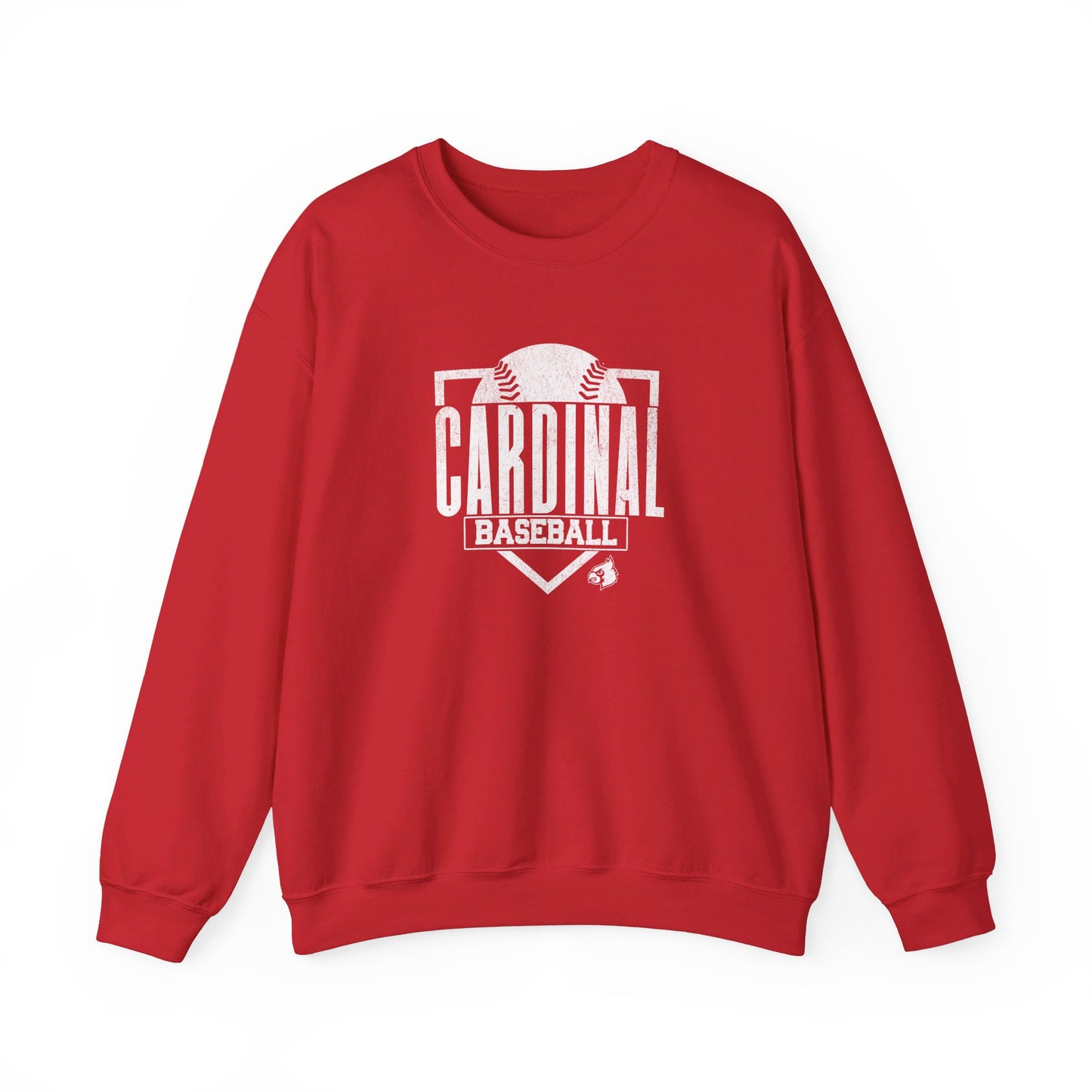 Vintage Cardinal Baseball Plate - Unisex Heavy Blend™ Crewneck Sweatshirt