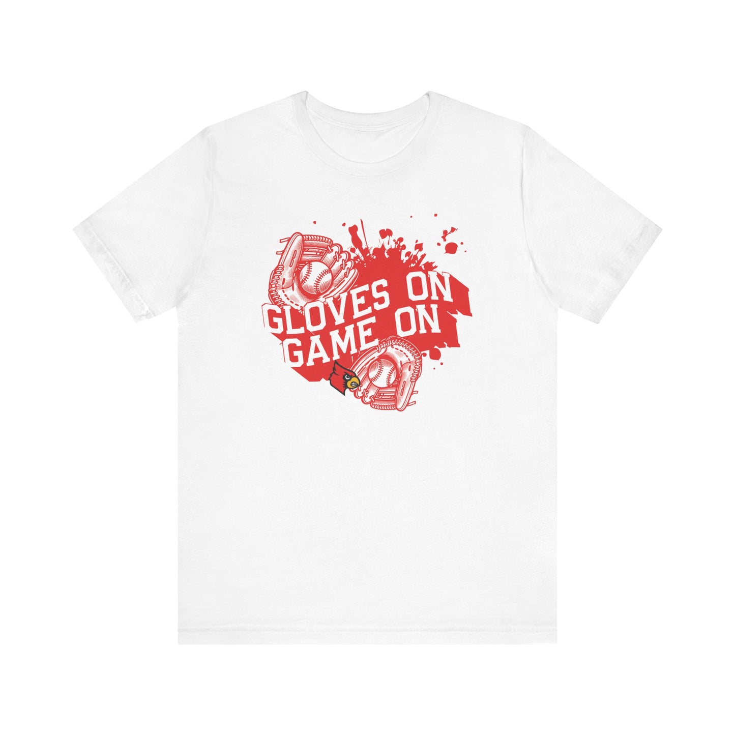 Gloves on Game On Baseball and Softball - Bella + Canvas Short Sleeve Tee