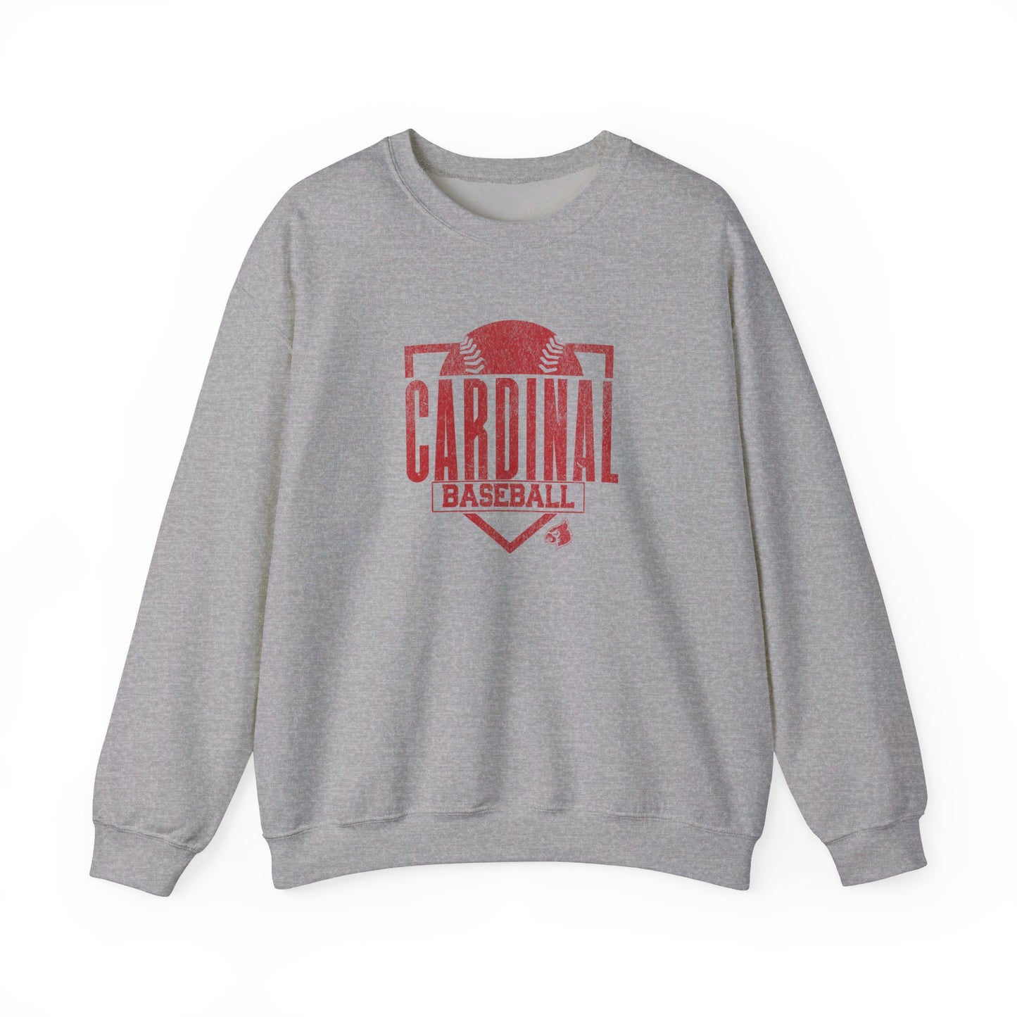 Vintage Cardinal Baseball Plate - Unisex Heavy Blend™ Crewneck Sweatshirt