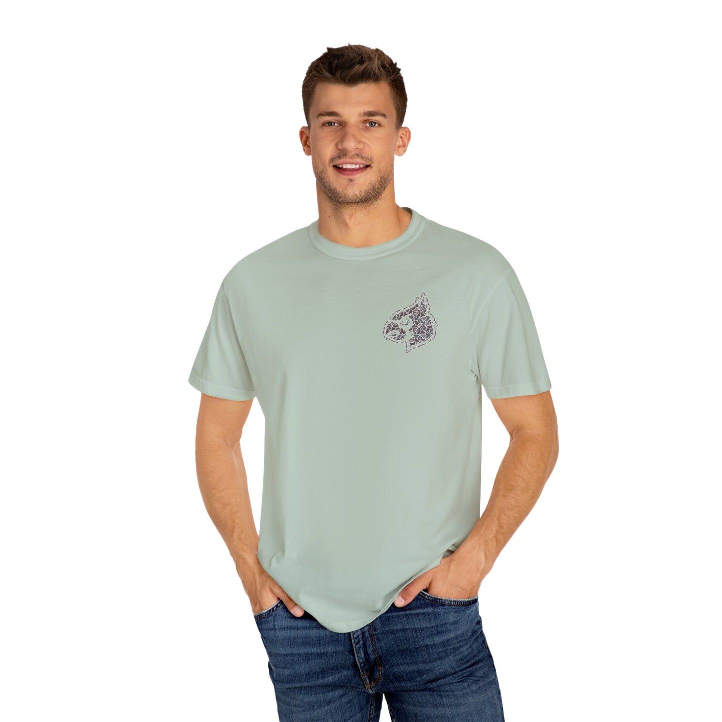 Old School Camo Cardinal Pocket + HG Cardinals - Comfort Colors T Shirt
