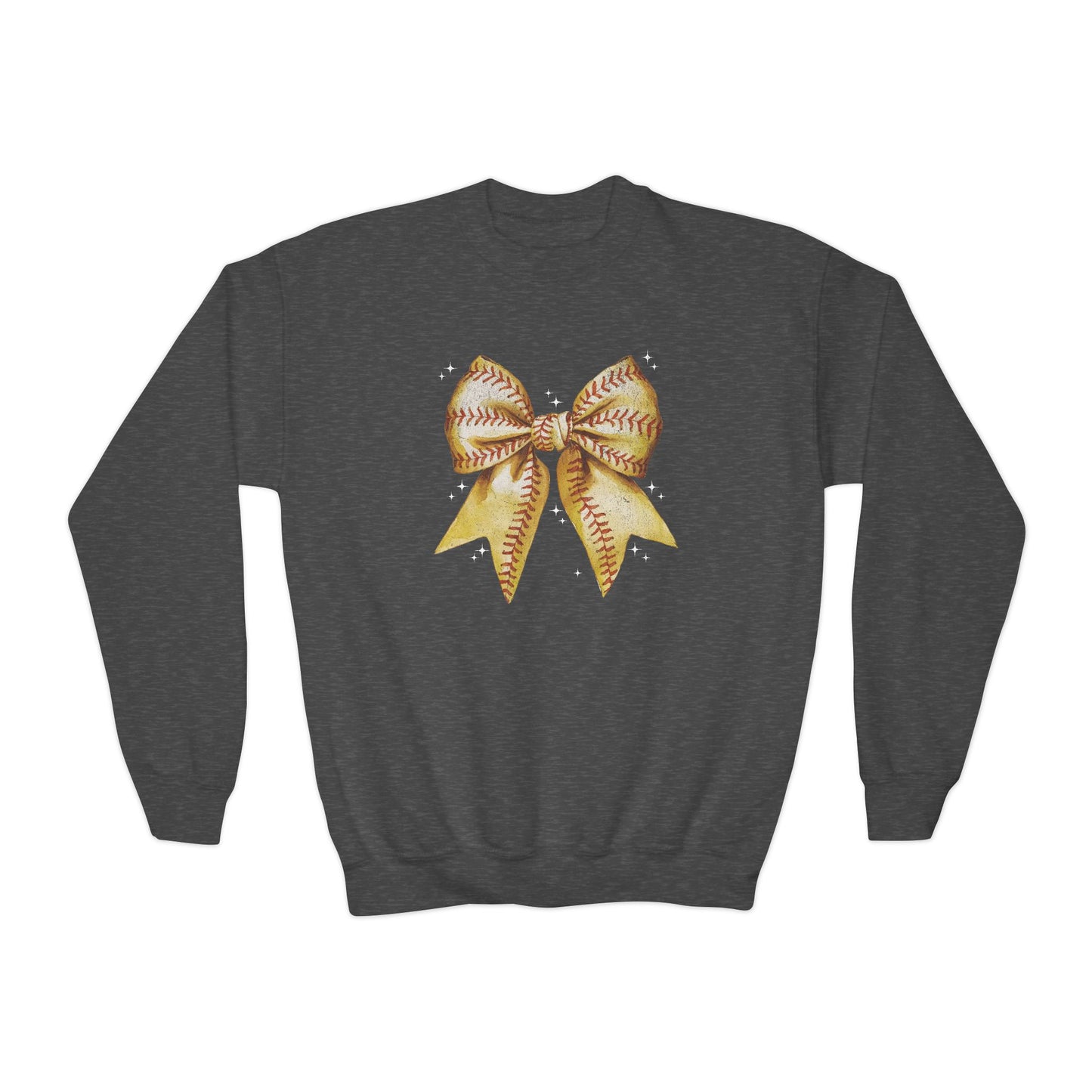 Game Day Softball Coquette - Youth Crew Sweatshirt