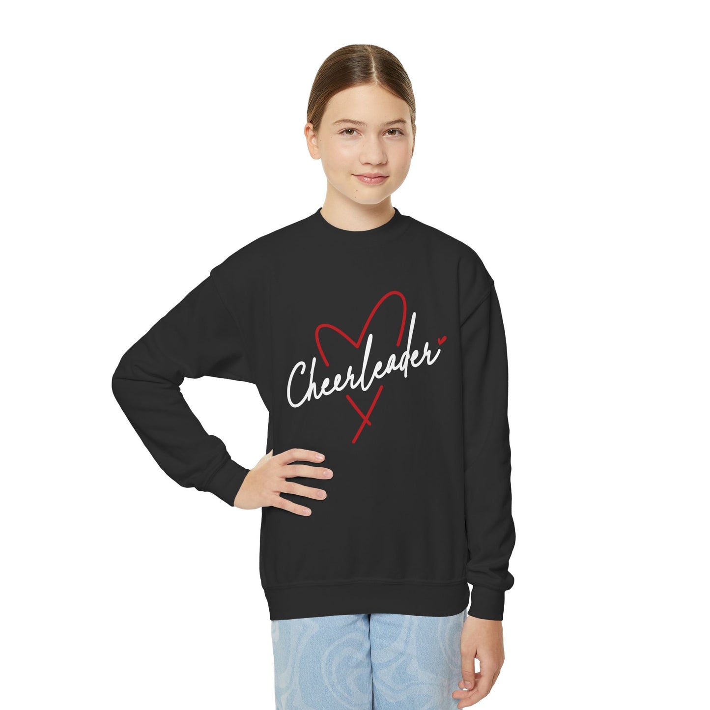 Cheerleader Heart - Youth Crew Sweatshirt