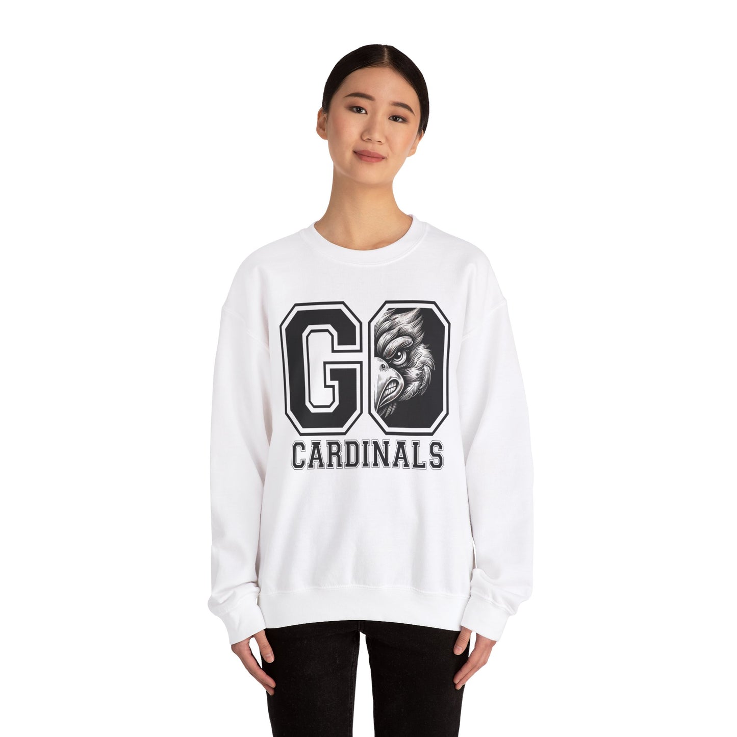 Go Cardinals Black and White - Unisex Heavy Blend™ Crewneck Sweatshirt