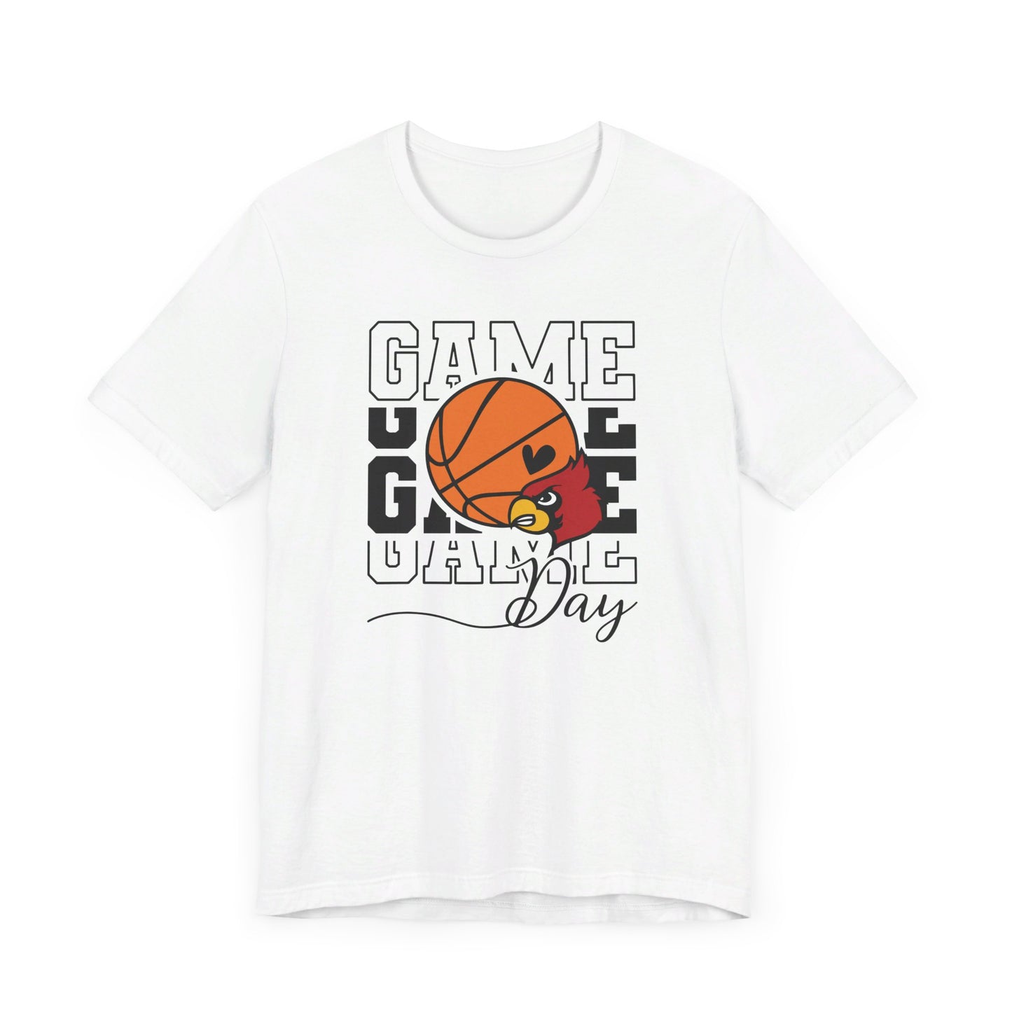 Cardinal Game Day Basketball - Bella + Canvas Short Sleeve Tee
