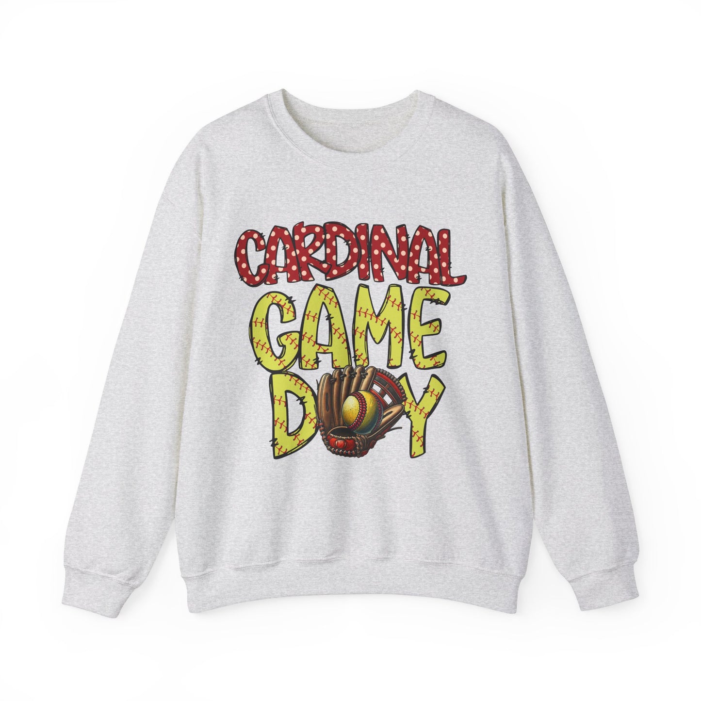 Cardinal Softball Game Day - Unisex Heavy Blend™ Crewneck Sweatshirt