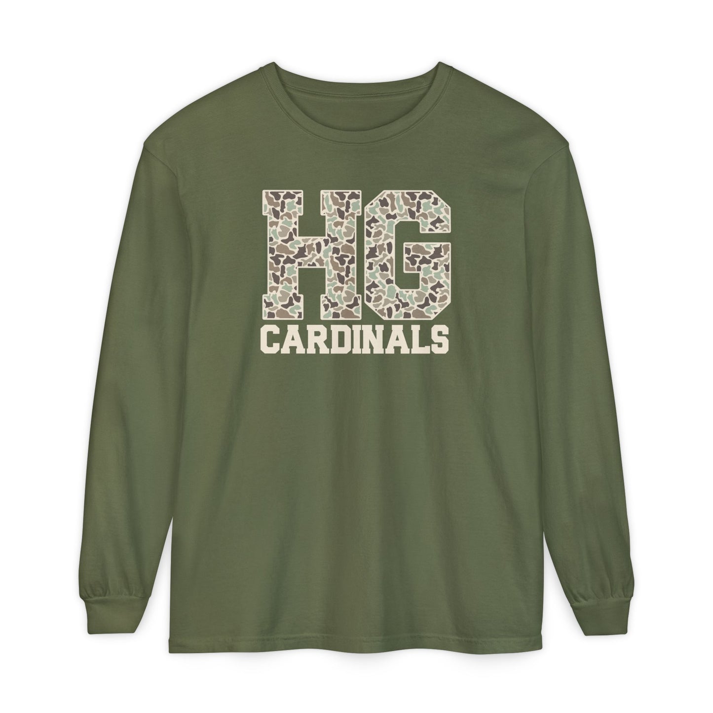 Old School Camo HG Cardinals - Comfort Colors Long Sleeve T-Shirt