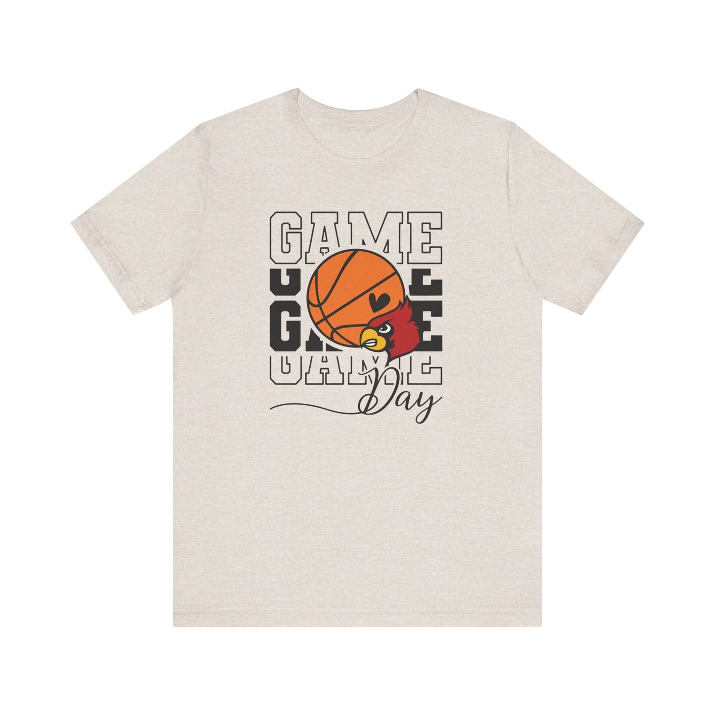 Cardinal Game Day Basketball - Bella + Canvas Short Sleeve Tee