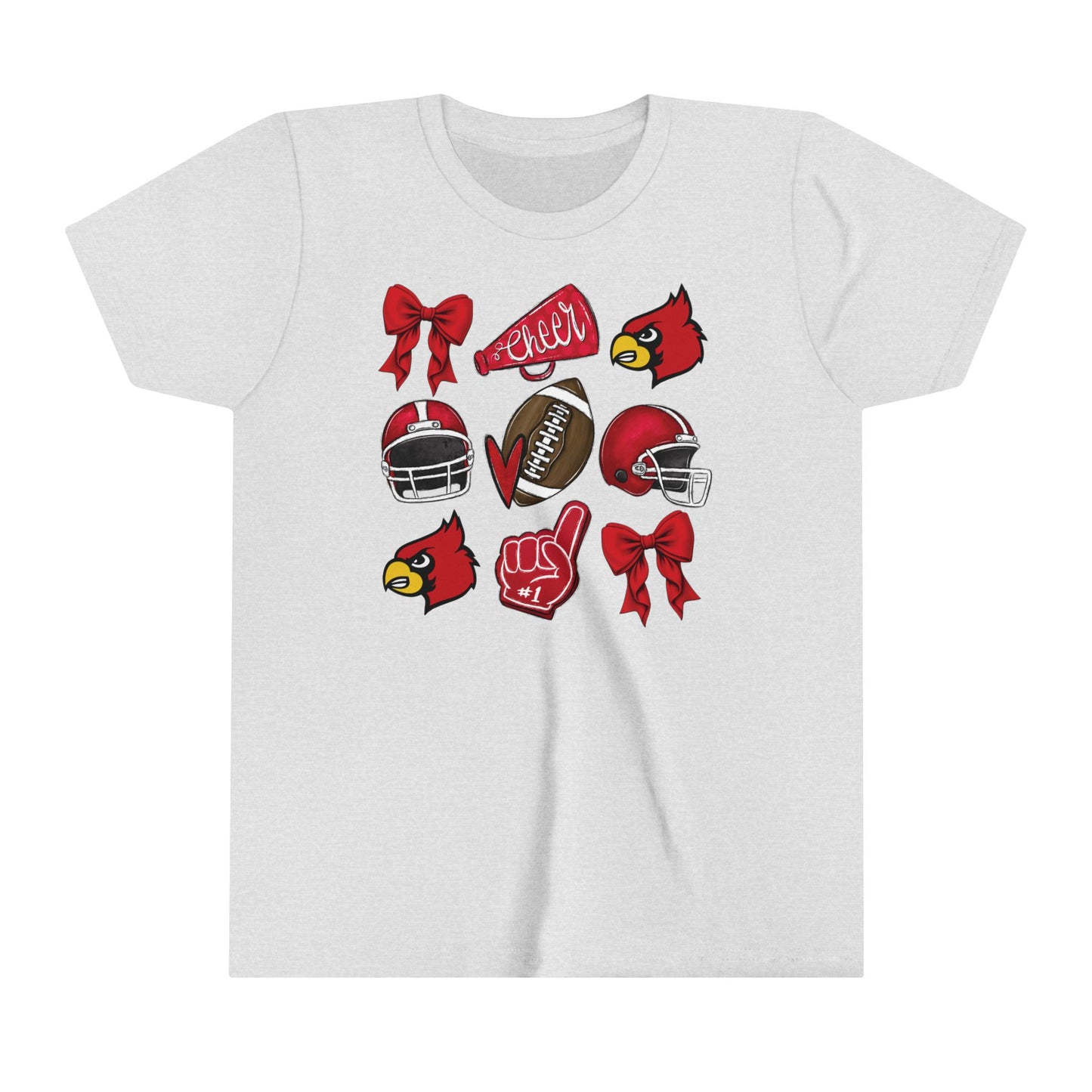 Football and Cheer Coquette - Bella + Canvas Youth Tee