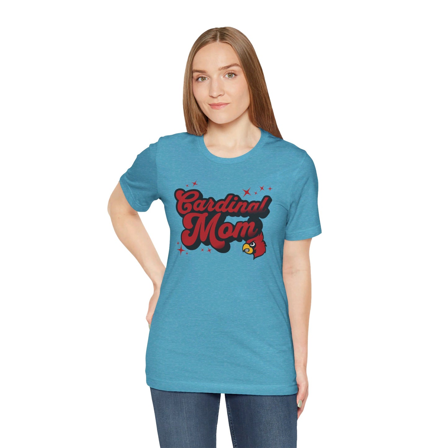 Groovy Cardinal Mom - Bella + Canvas Short Sleeve Tee