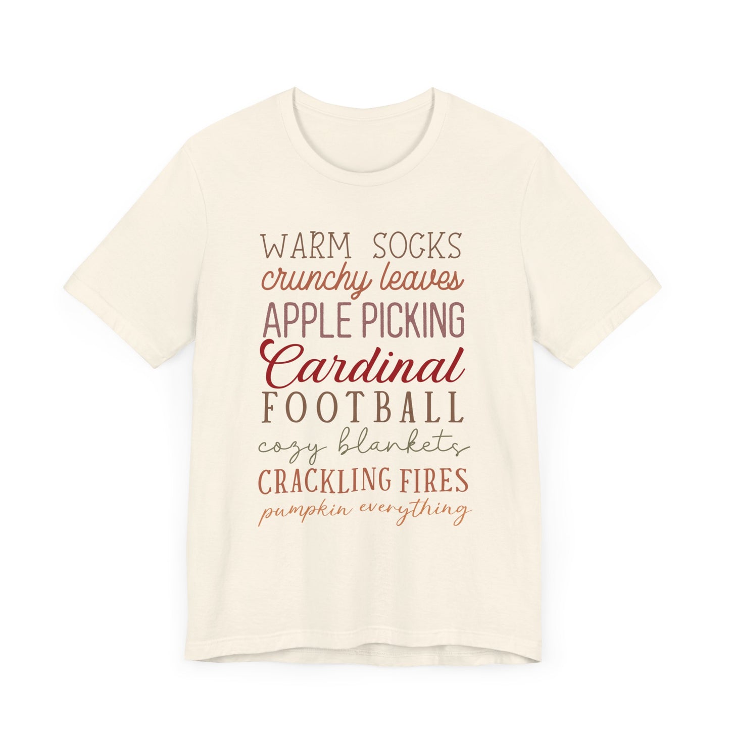 Fall Sayings Cardinal Football - Bella + Canvas Short Sleeve Tee