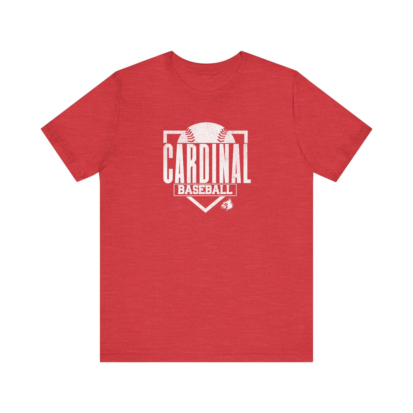 Vintage Cardinal Baseball Plate - Bella + Canvas Short Sleeve Tee